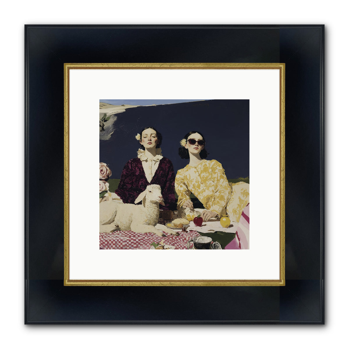 The Art of Almost Smiling Framed Print - Wide Black w/Gold 10x10
