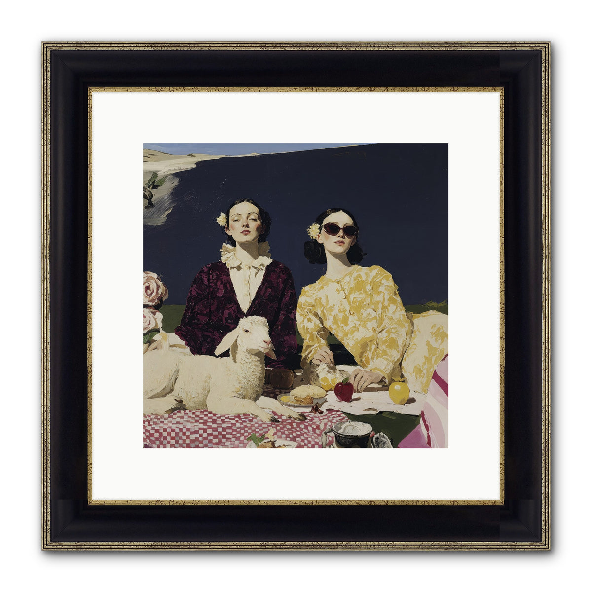 The Art of Almost Smiling Framed Print - Black & Gold 12x12