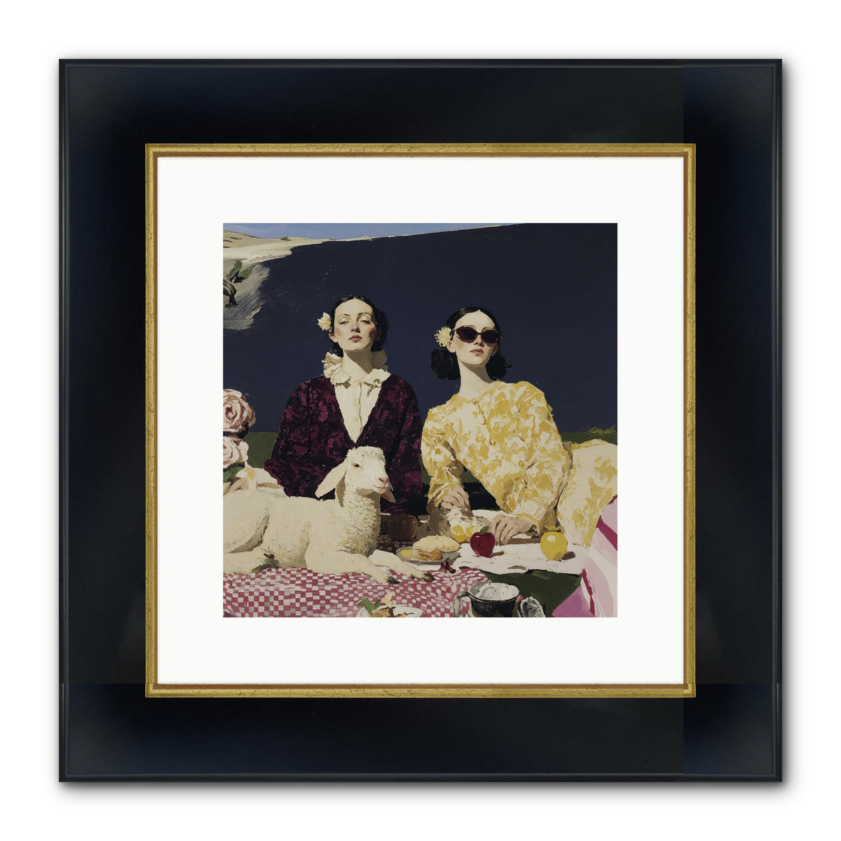 The Art of Almost Smiling Framed Print - Wide Black w/Gold 12x12