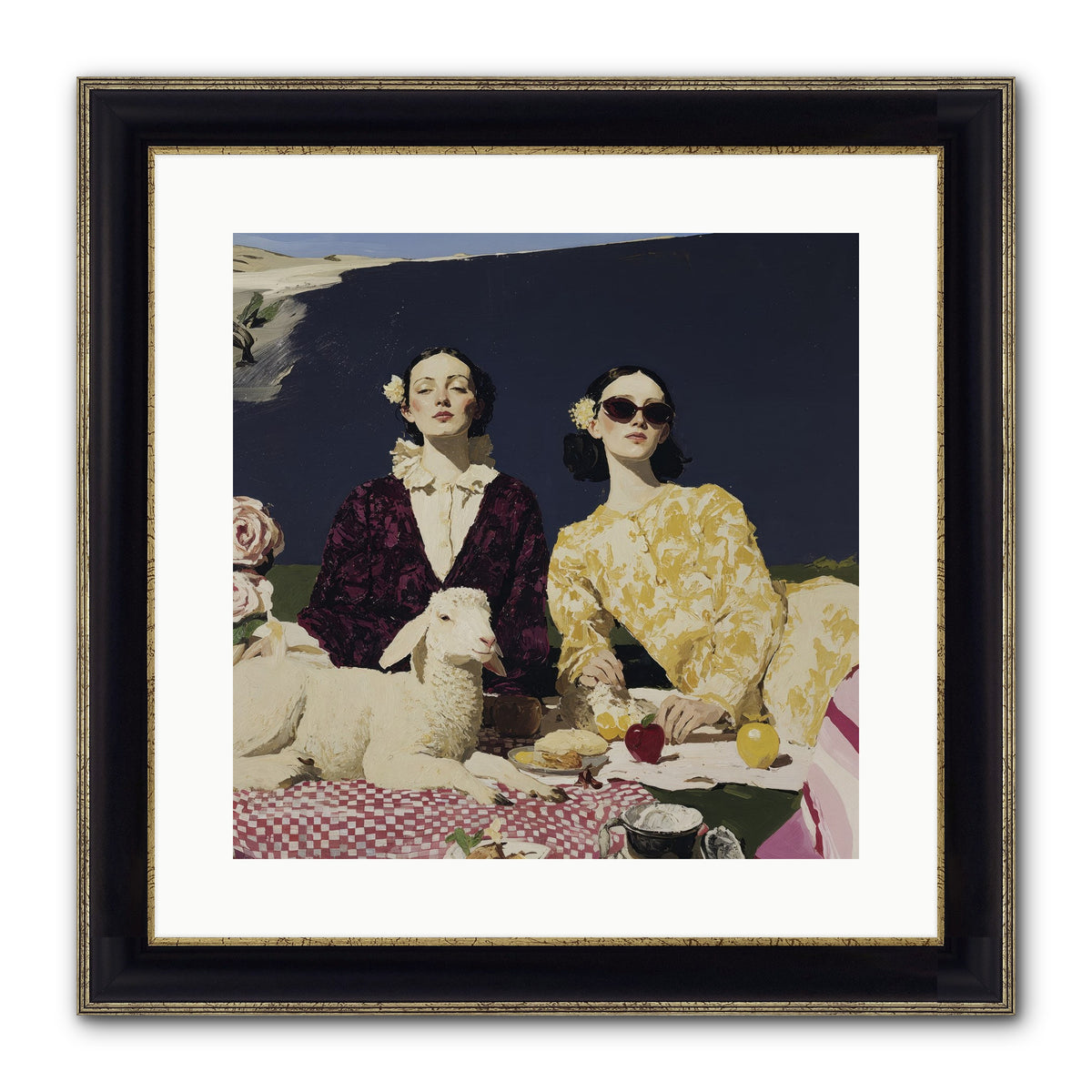The Art of Almost Smiling Framed Print - Black & Gold 16x16