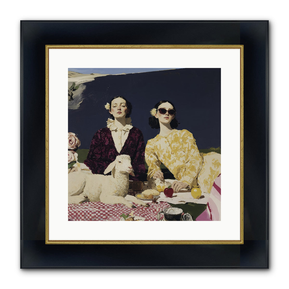 The Art of Almost Smiling Framed Print - Wide Black w/Gold 16x16