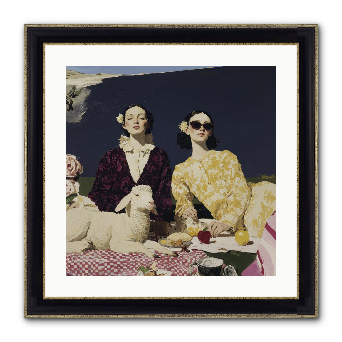 The Art of Almost Smiling Framed Print - Black & Gold 20x20