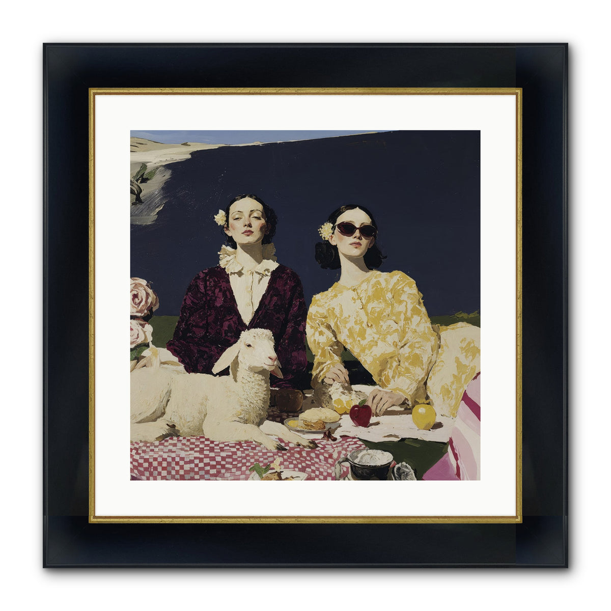 The Art of Almost Smiling Framed Print - Wide Black w/Gold 20x20