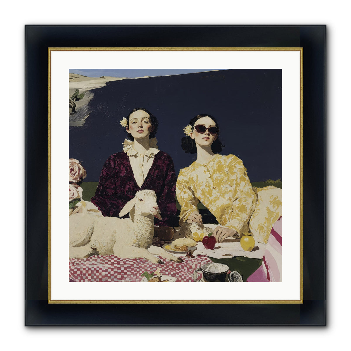 The Art of Almost Smiling Framed Print - Wide Black w/Gold 24x24