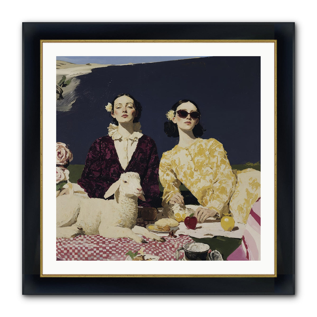 The Art of Almost Smiling Framed Print - Wide Black w/Gold 30x30