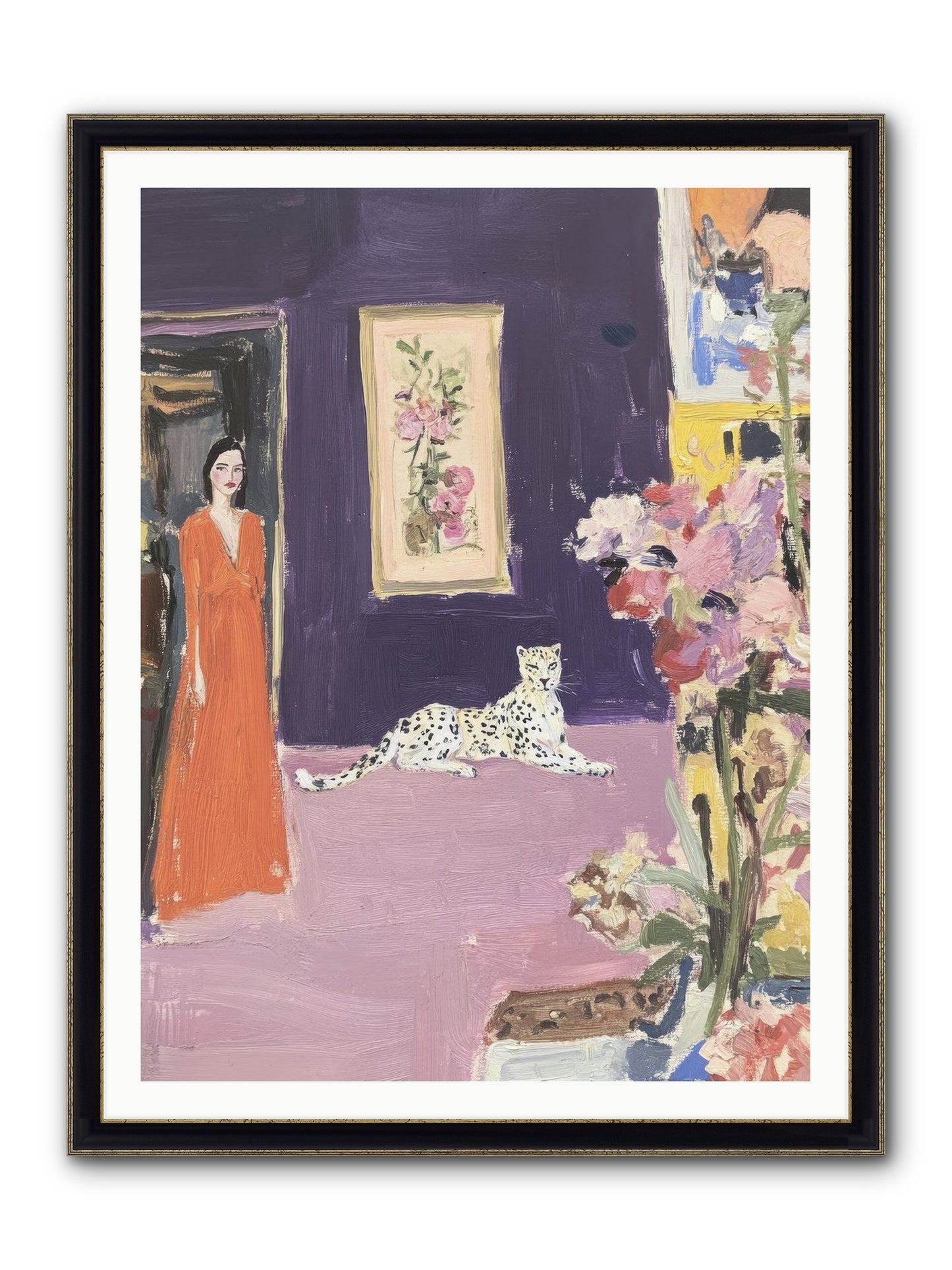 The Art Of Beautiful Waiting Framed Print - Black & Gold 36x48