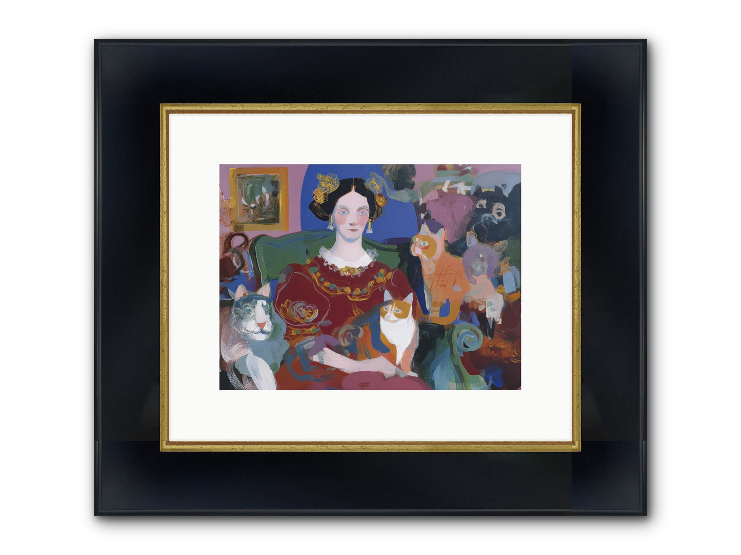The Assembly Framed Print - Wide Black w/Gold 12x9