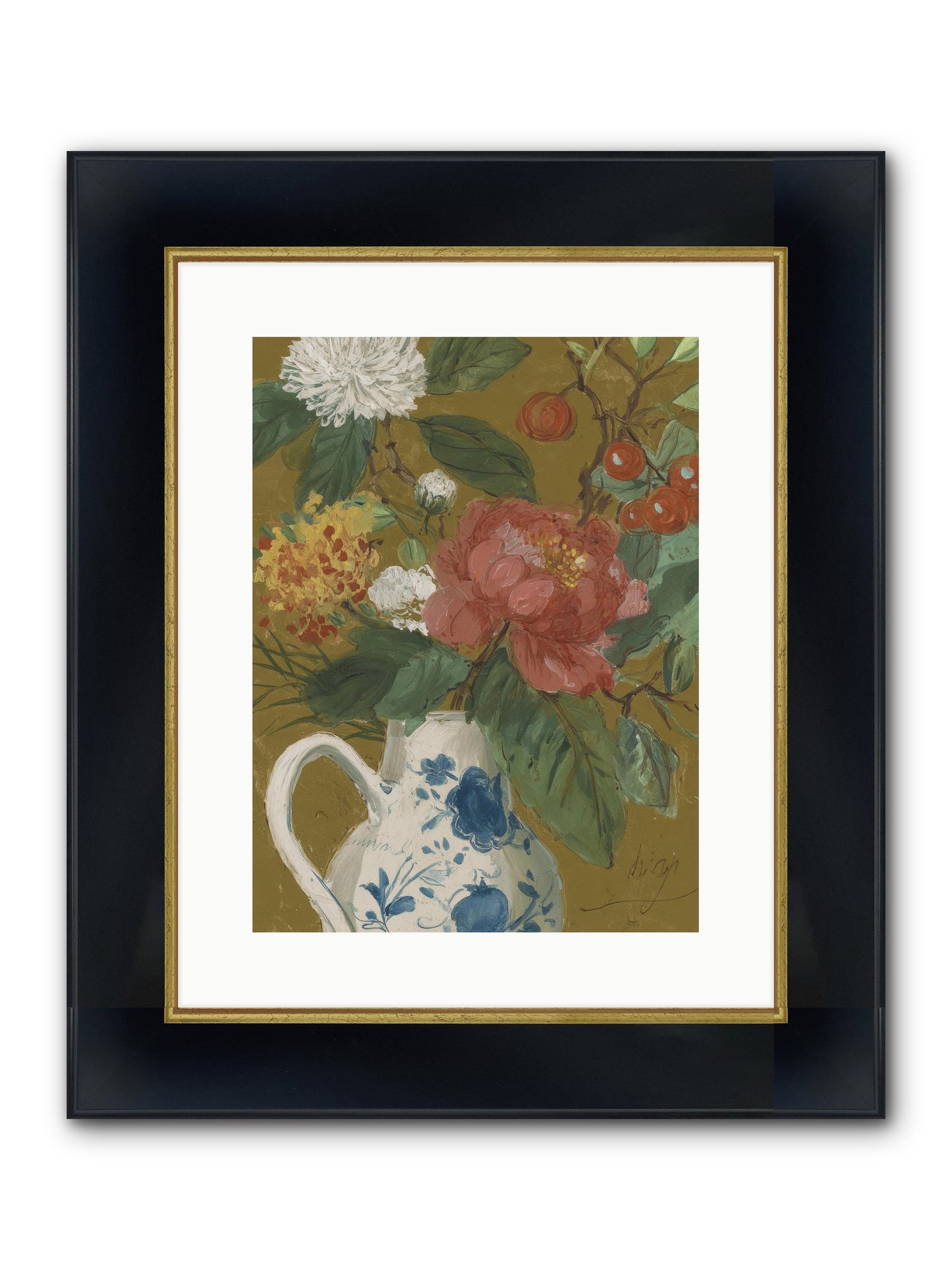The Atelier Agenda Framed Print - Wide Black w/Gold 12x16