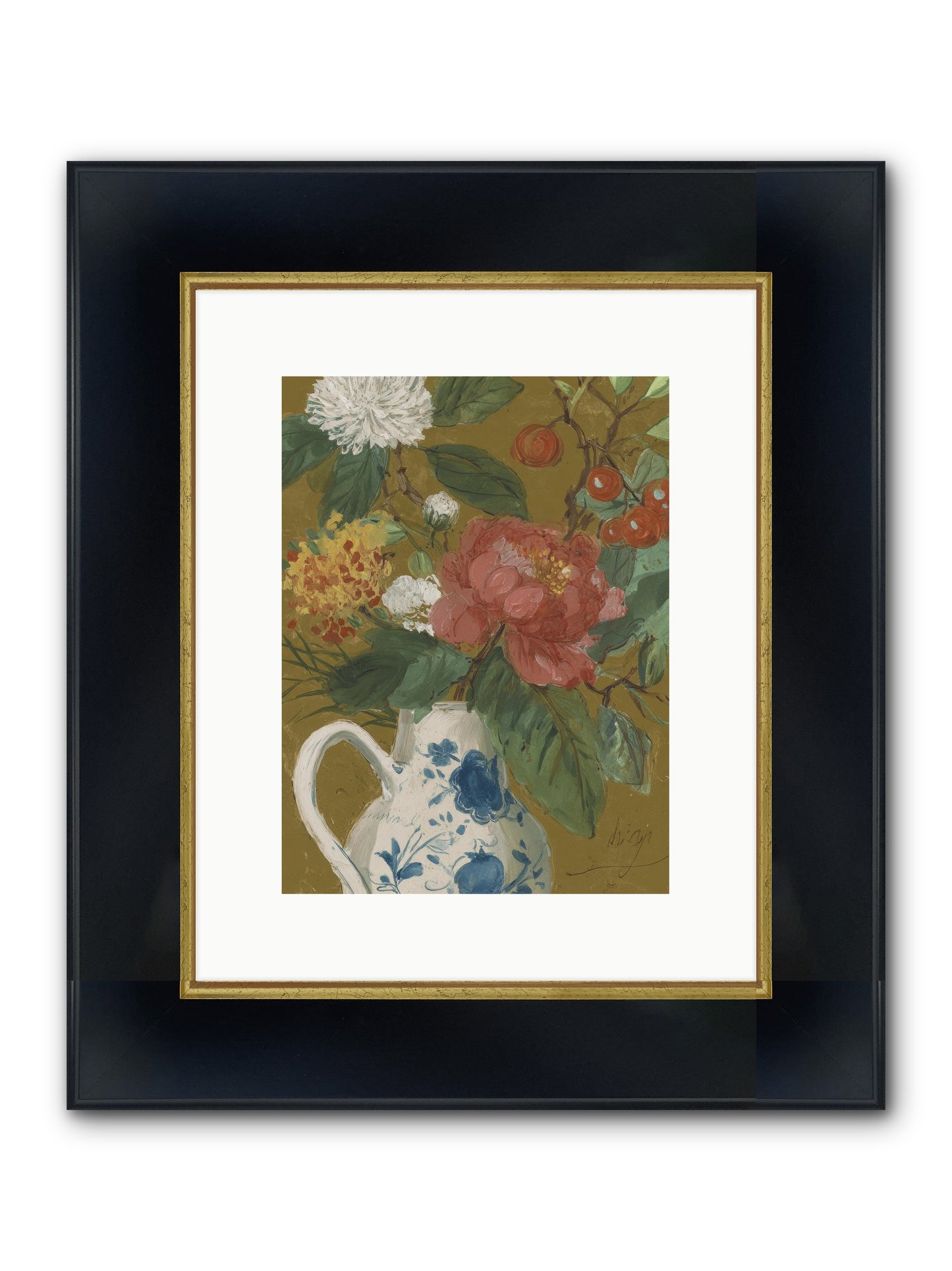 The Atelier Agenda Framed Print - Wide Black w/Gold 9x12