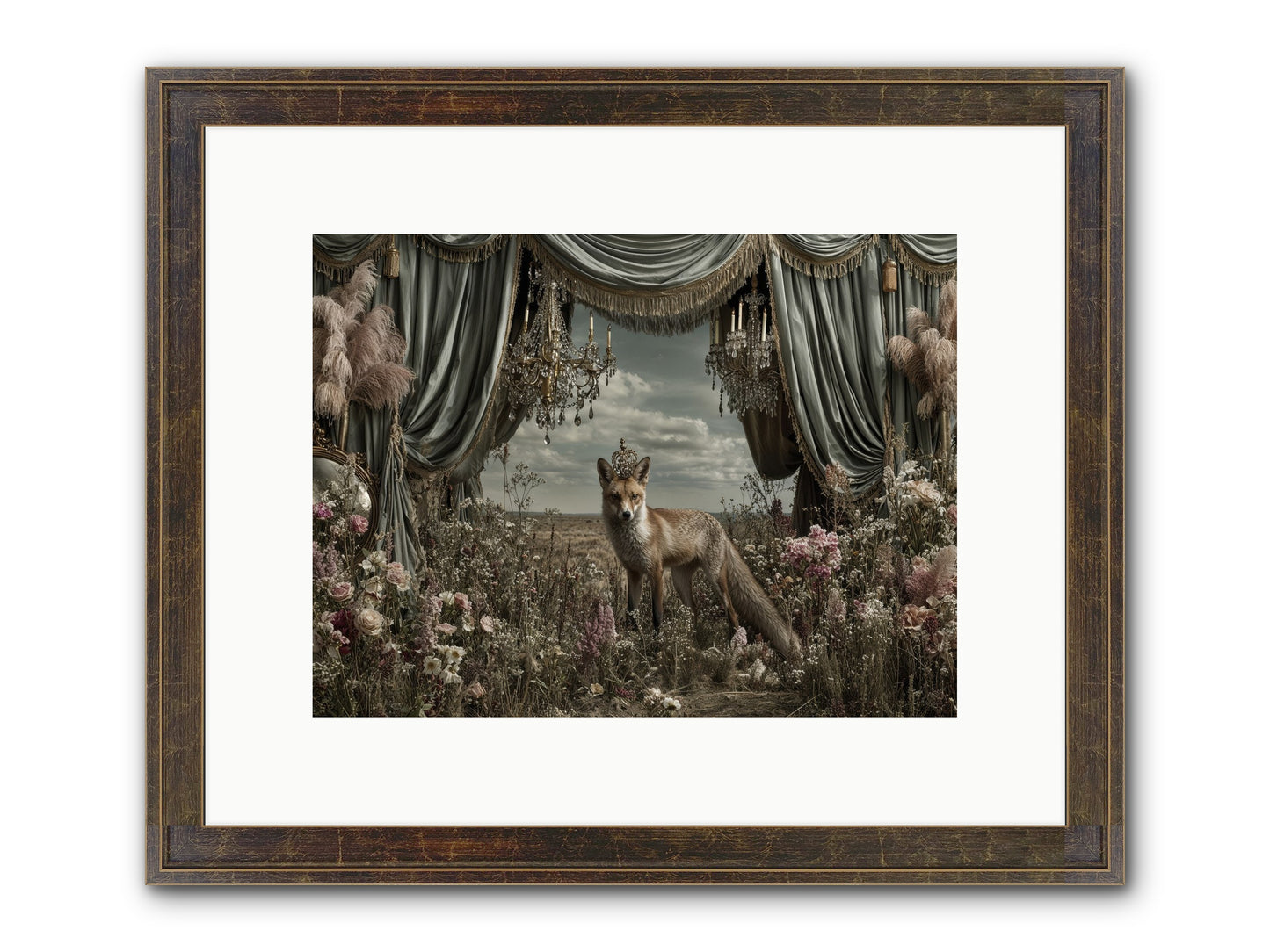 The Balcony at Moon’s End Framed Print - Slimwoods Black/Gold 12x9