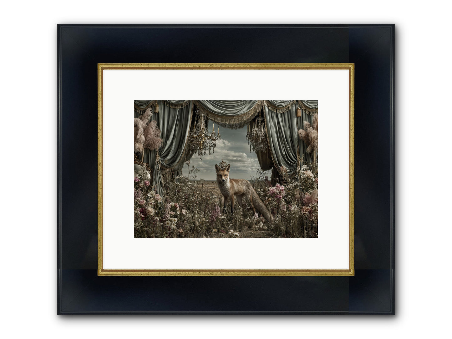 The Balcony at Moon’s End Framed Print - Wide Black w/Gold 12x9