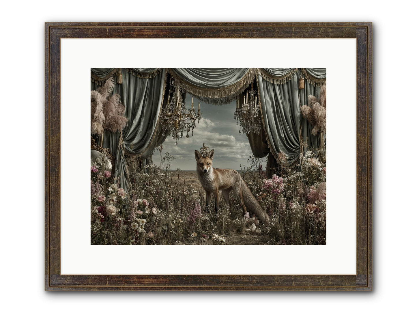 The Balcony at Moon’s End Framed Print - Slimwoods Black/Gold 16x12