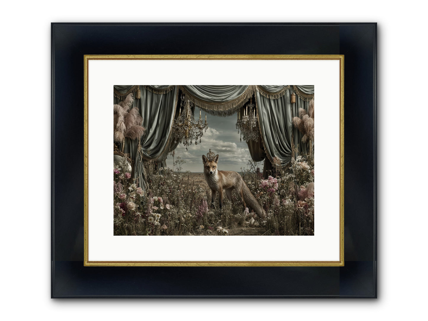 The Balcony at Moon’s End Framed Print - Wide Black w/Gold 16x12