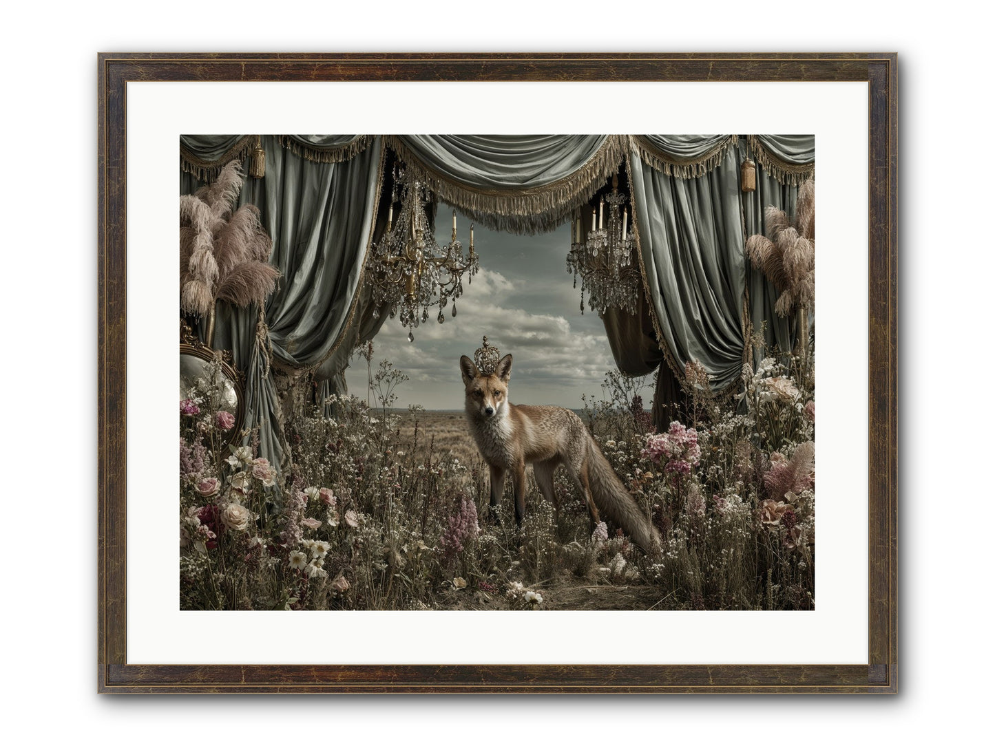 The Balcony at Moon’s End Framed Print - Slimwoods Black/Gold 24x18