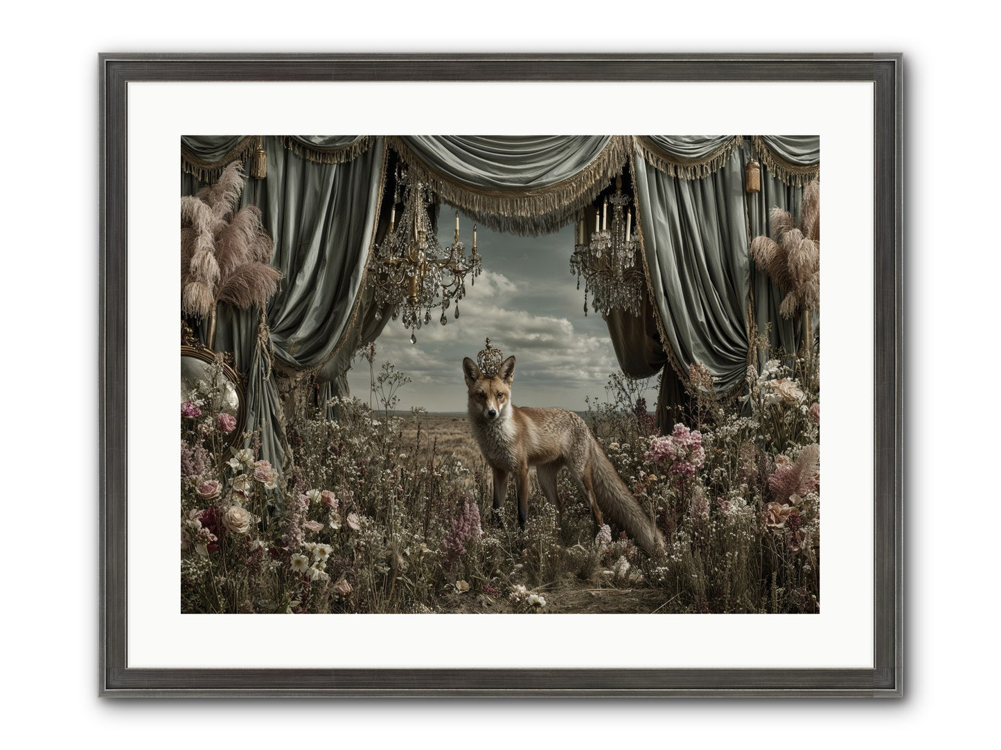 The Balcony at Moon’s End Framed Print - Slimwoods Black/Silver 24x18