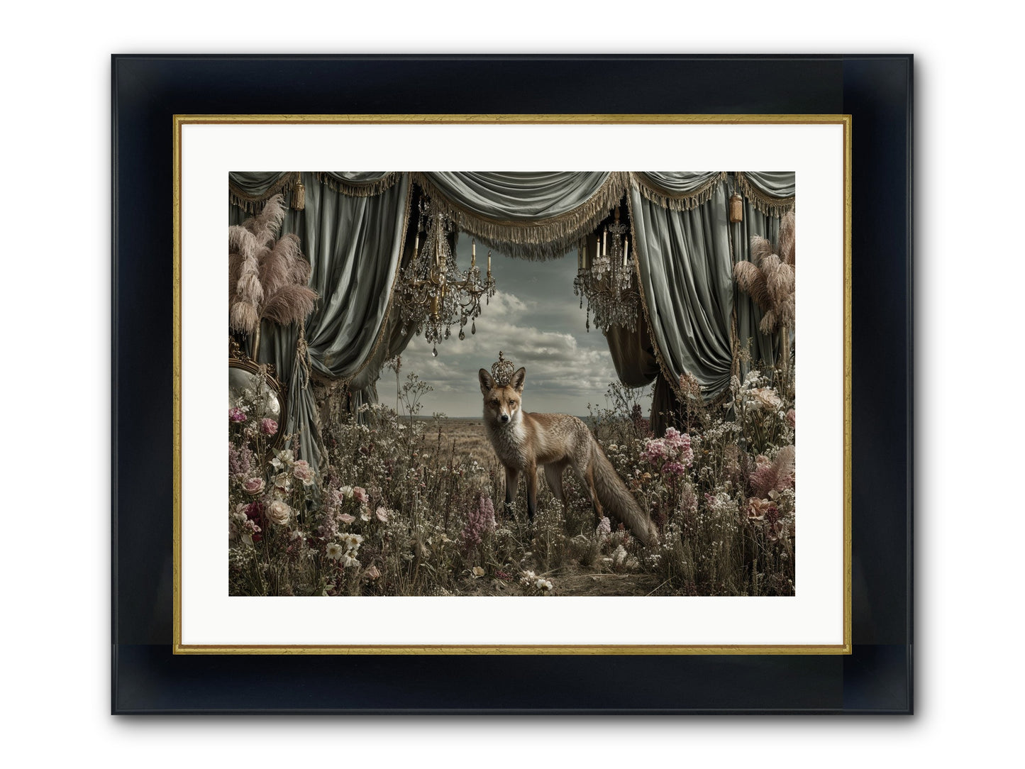 The Balcony at Moon’s End Framed Print - Wide Black w/Gold 24x18