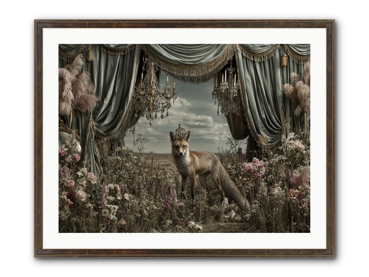 The Balcony at Moon’s End Framed Print - Slimwoods Black/Gold 32x24