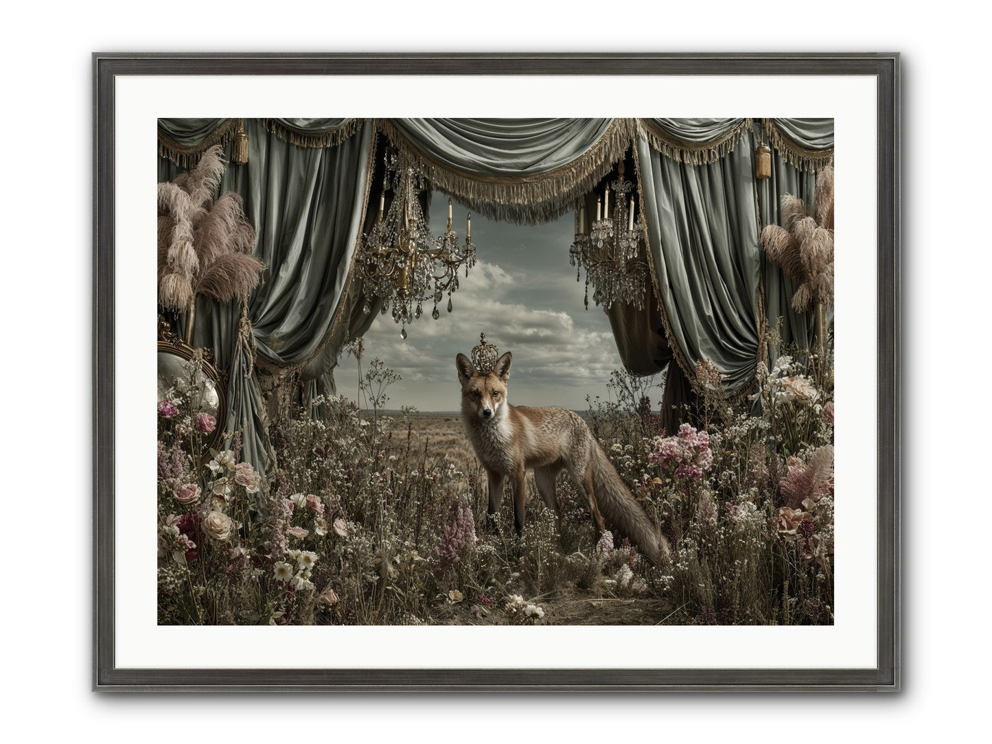 The Balcony at Moon’s End Framed Print - Slimwoods Black/Silver 32x24