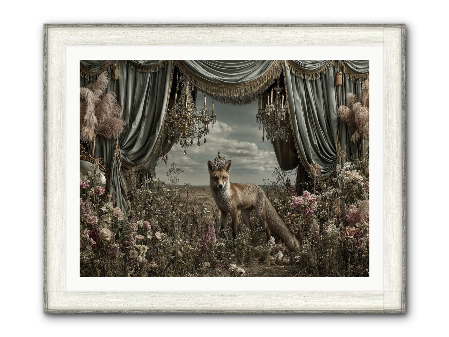 The Balcony at Moon’s End Framed Print - Driftwood White 40x30