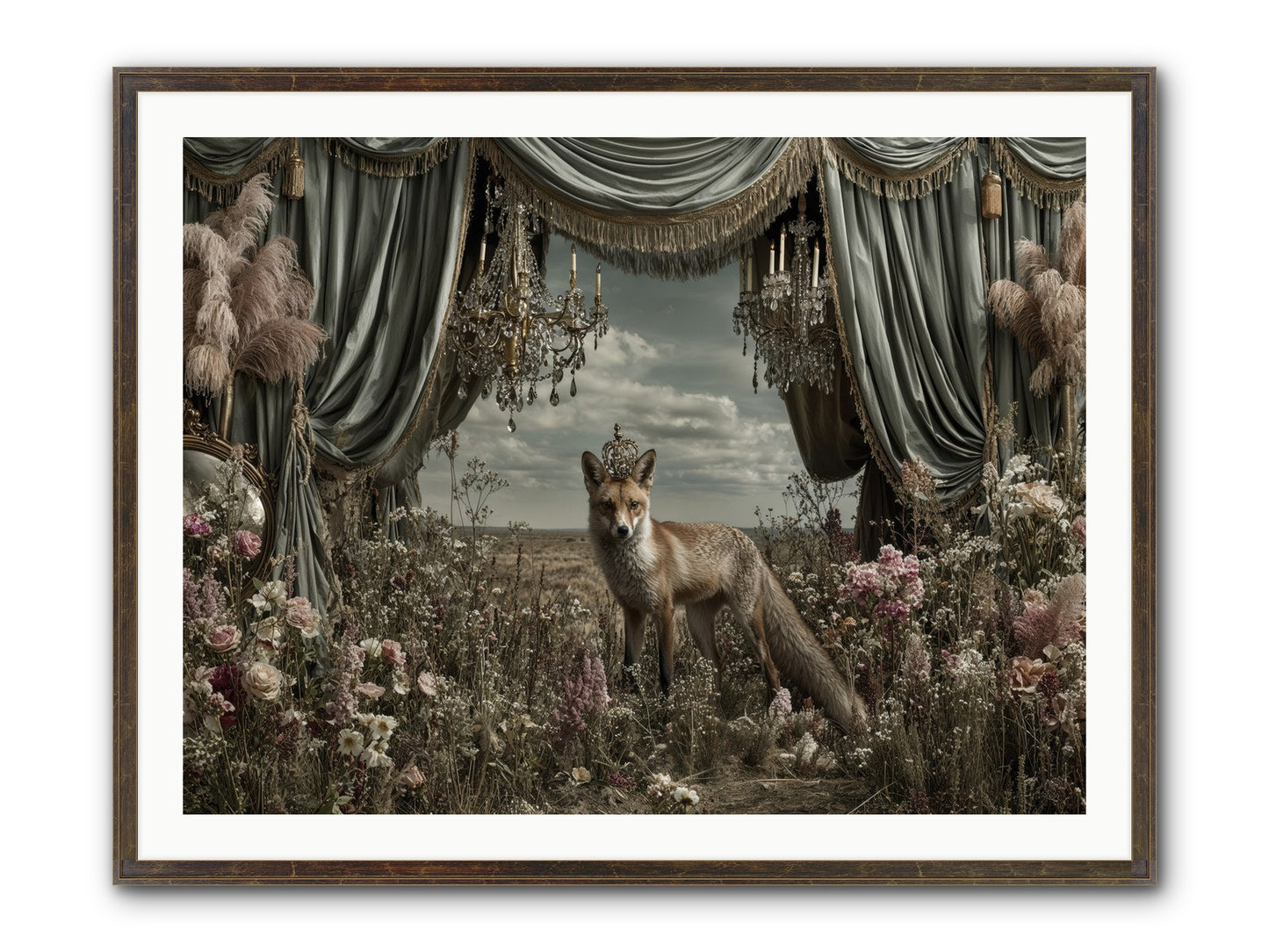 The Balcony at Moon’s End Framed Print - Slimwoods Black/Gold 40x30