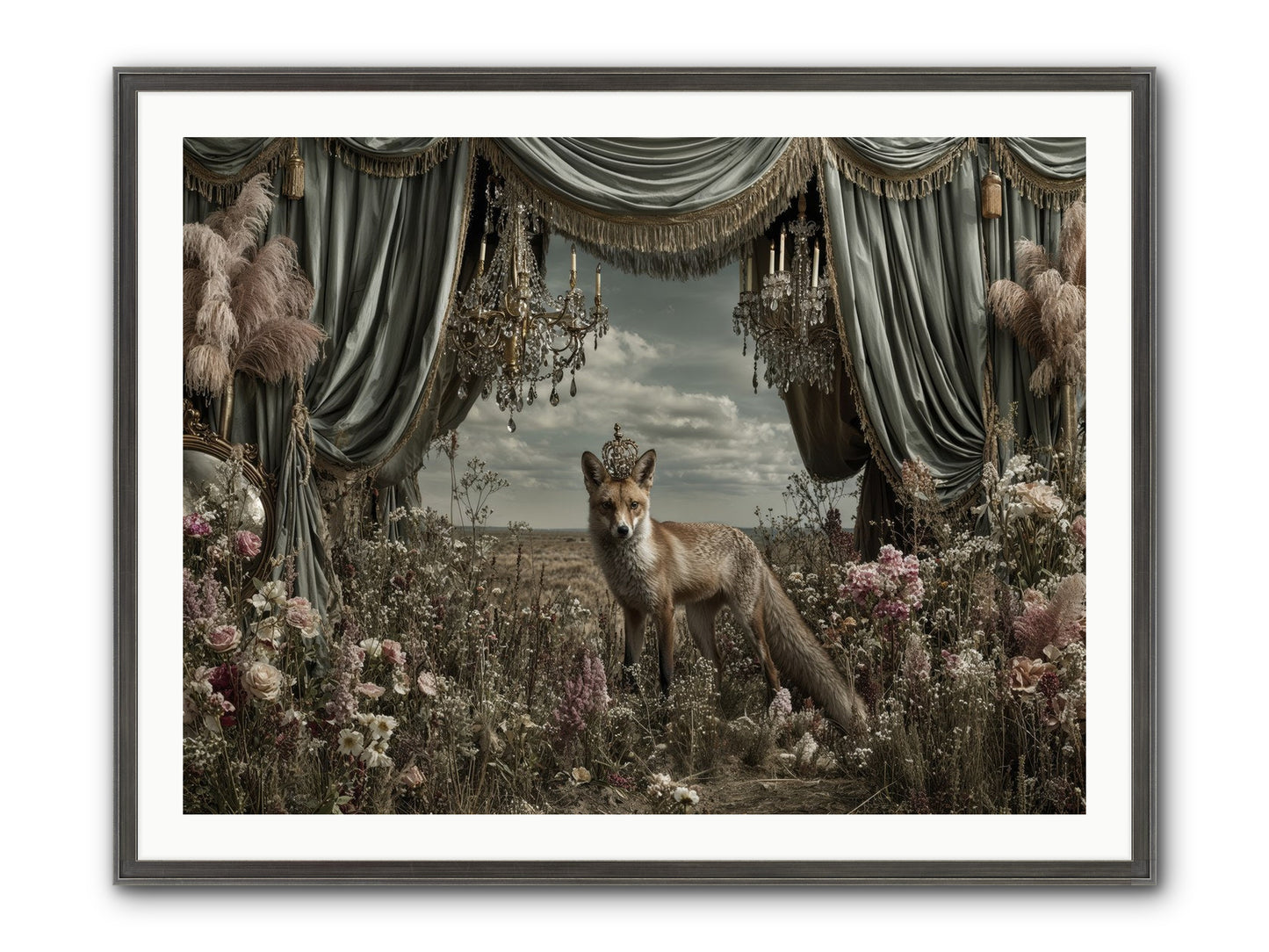 The Balcony at Moon’s End Framed Print - Slimwoods Black/Silver 40x30