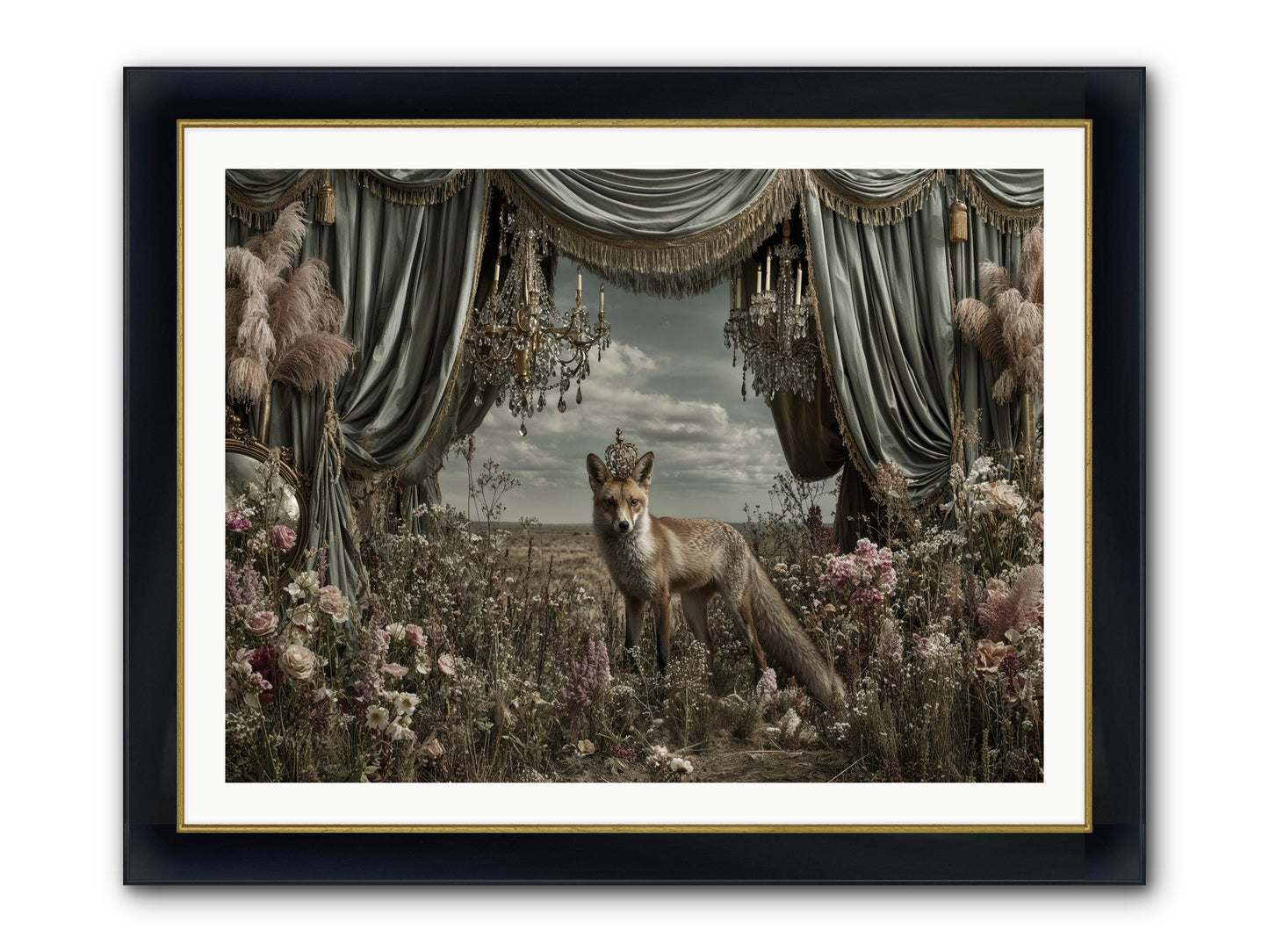 The Balcony at Moon’s End Framed Print - Wide Black w/Gold 40x30