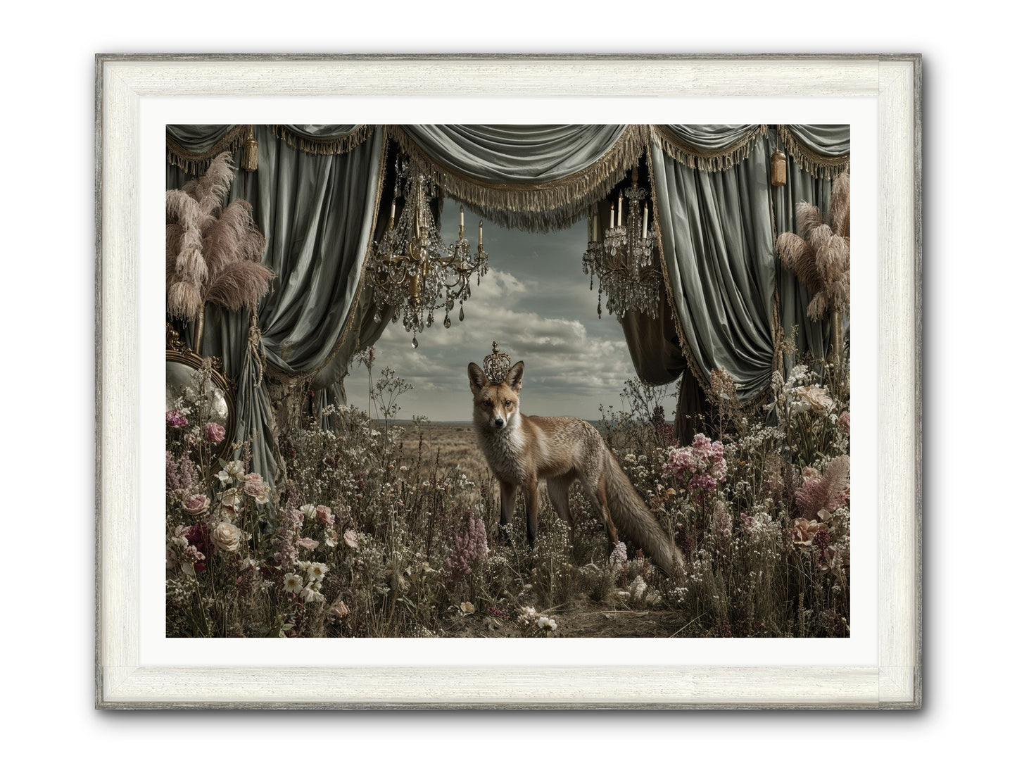 The Balcony at Moon’s End Framed Print - Driftwood White 48x36