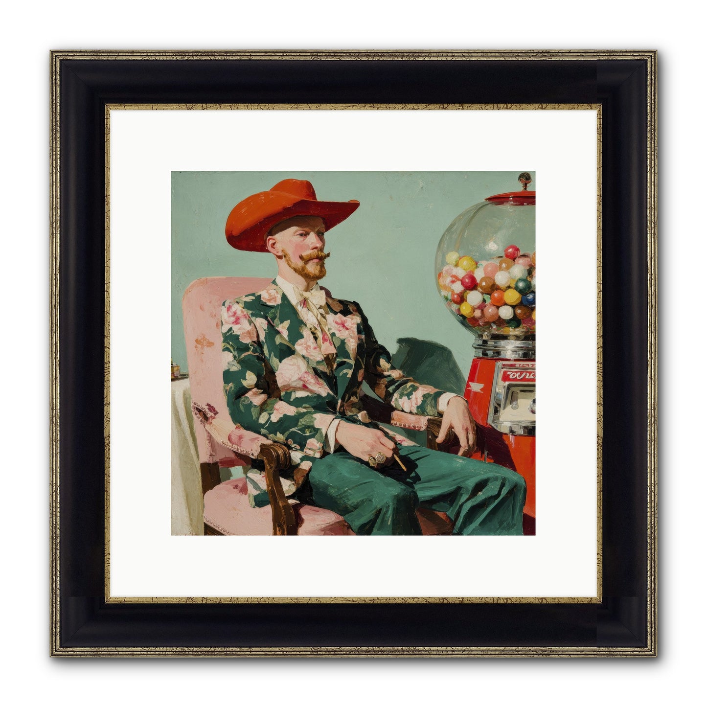 The Ballroom Without Music Framed Print - Black & Gold 12x12