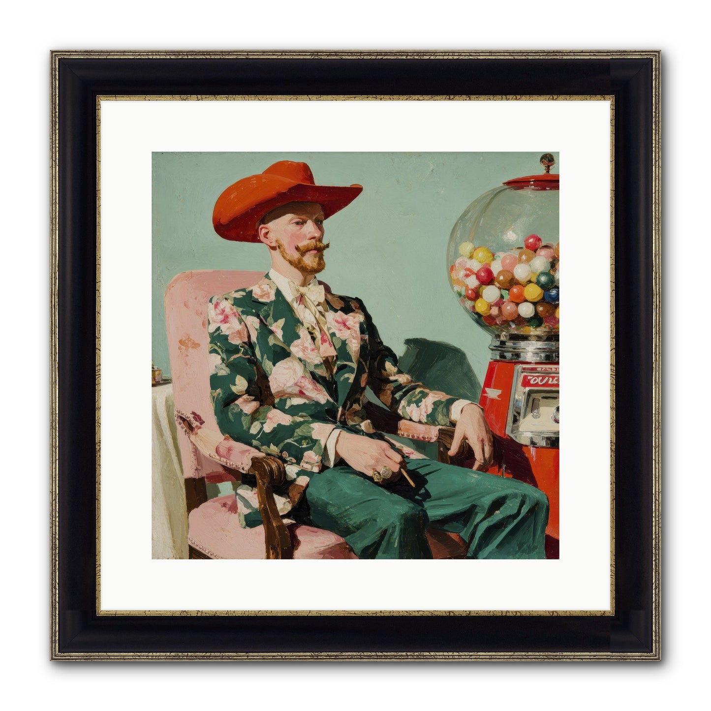 The Ballroom Without Music Framed Print - Black & Gold 16x16