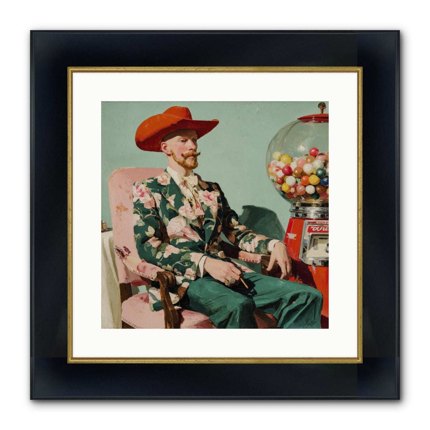 The Ballroom Without Music Framed Print - Wide Black w/Gold 16x16