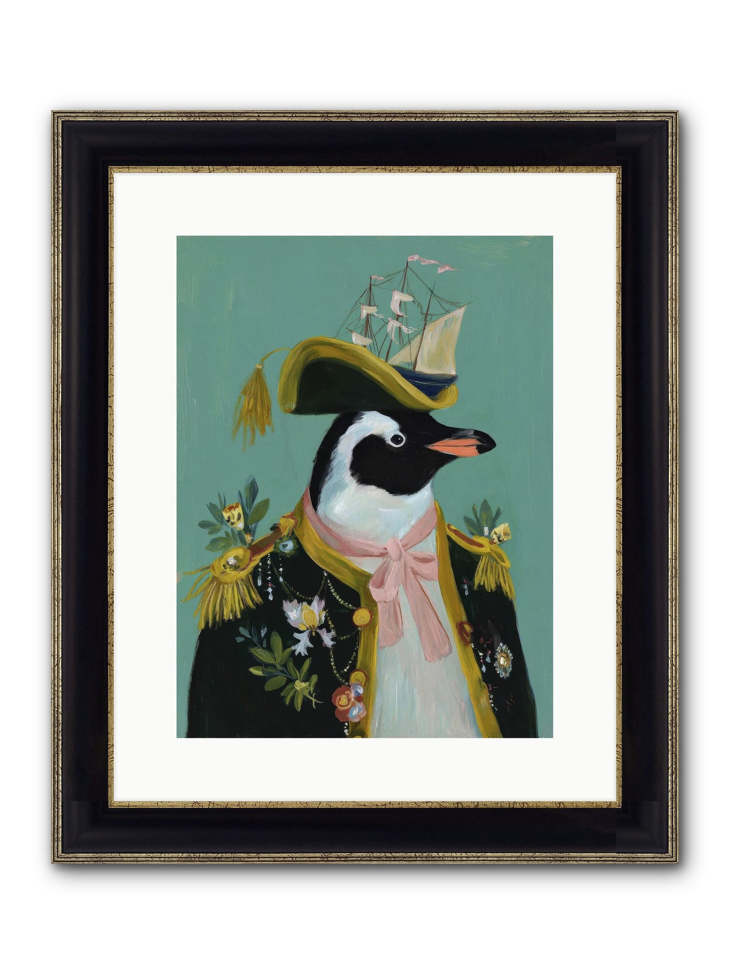 The Beguiling Promenade Framed Print - Black & Gold 12x16