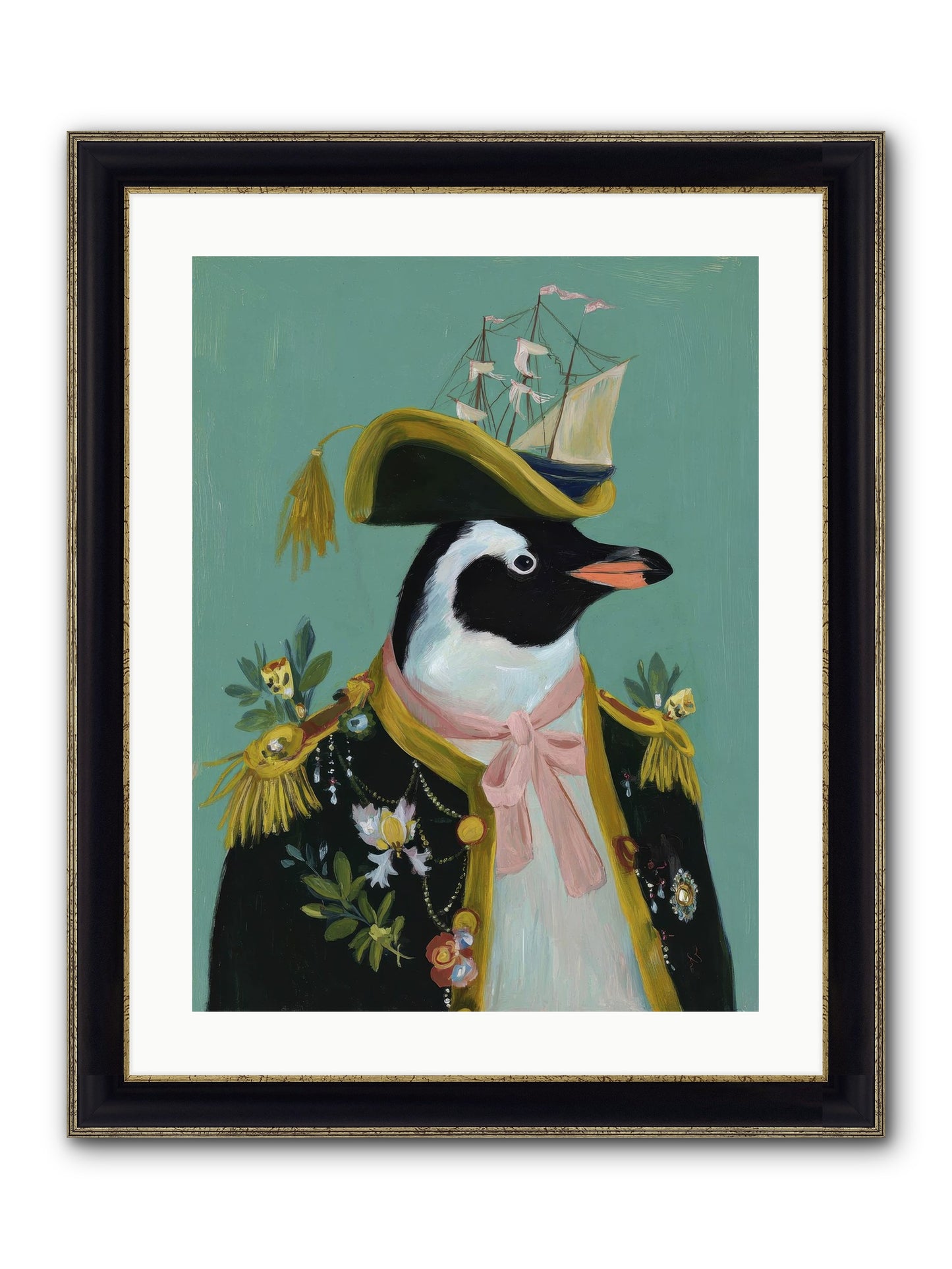 The Beguiling Promenade Framed Print - Black & Gold 18x24