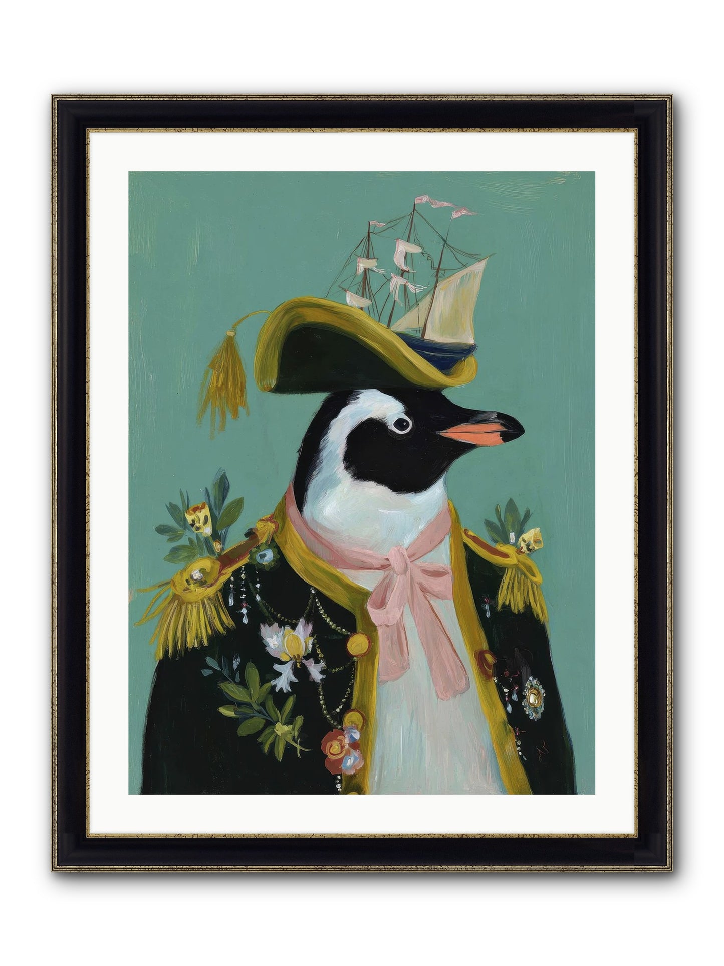 The Beguiling Promenade Framed Print - Black & Gold 24x32