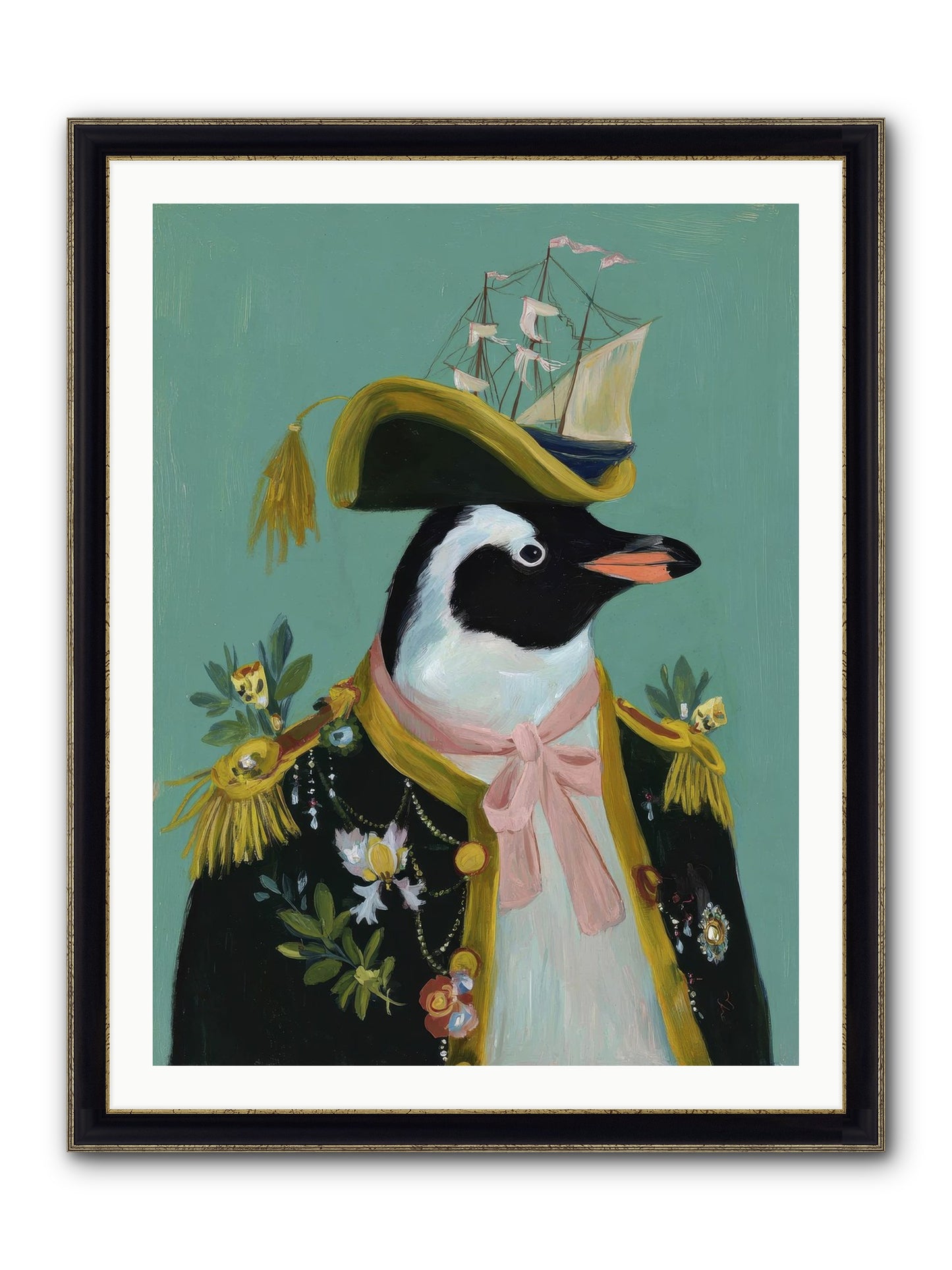 The Beguiling Promenade Framed Print - Black & Gold 30x40