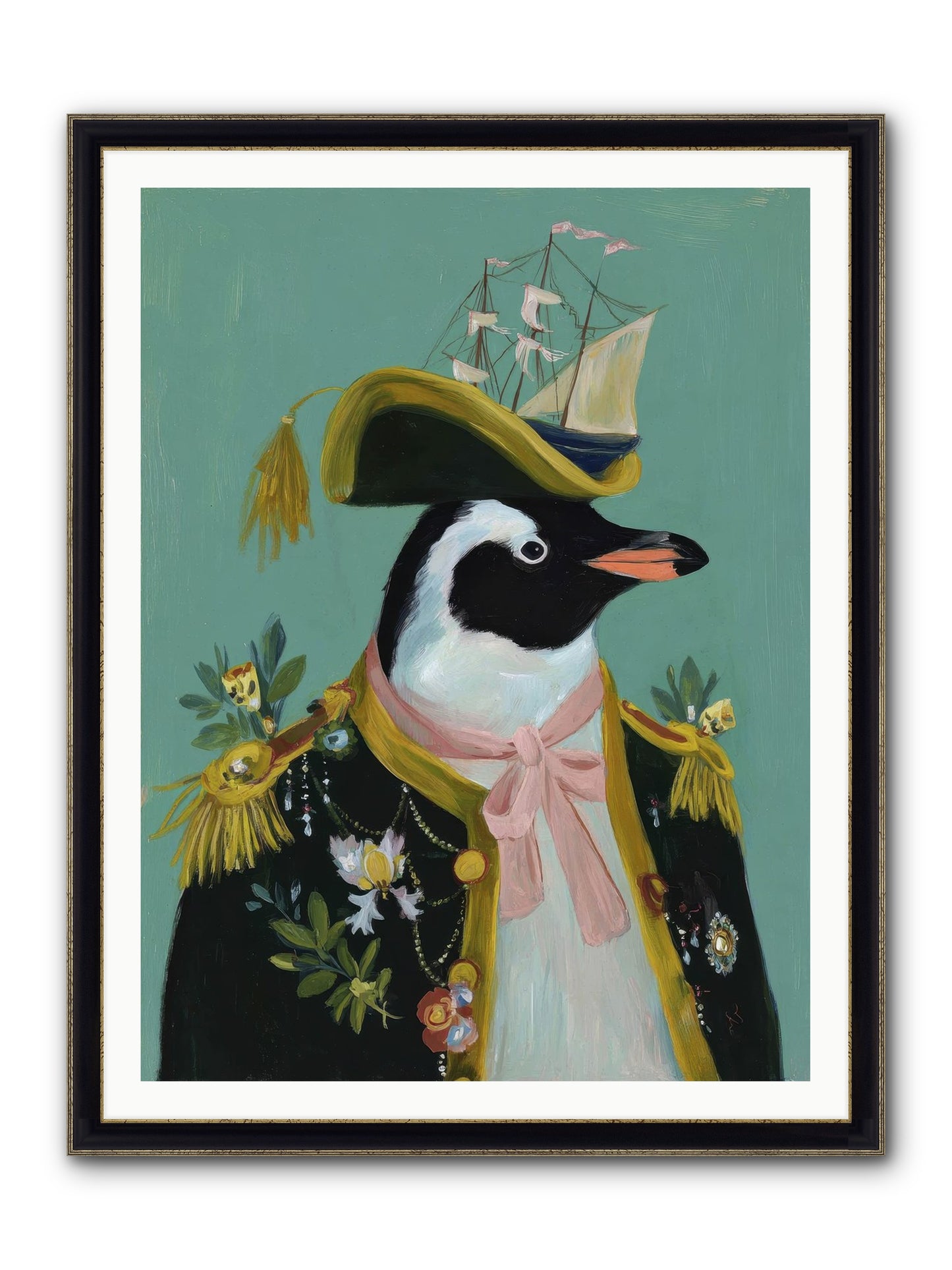 The Beguiling Promenade Framed Print - Black & Gold 36x48