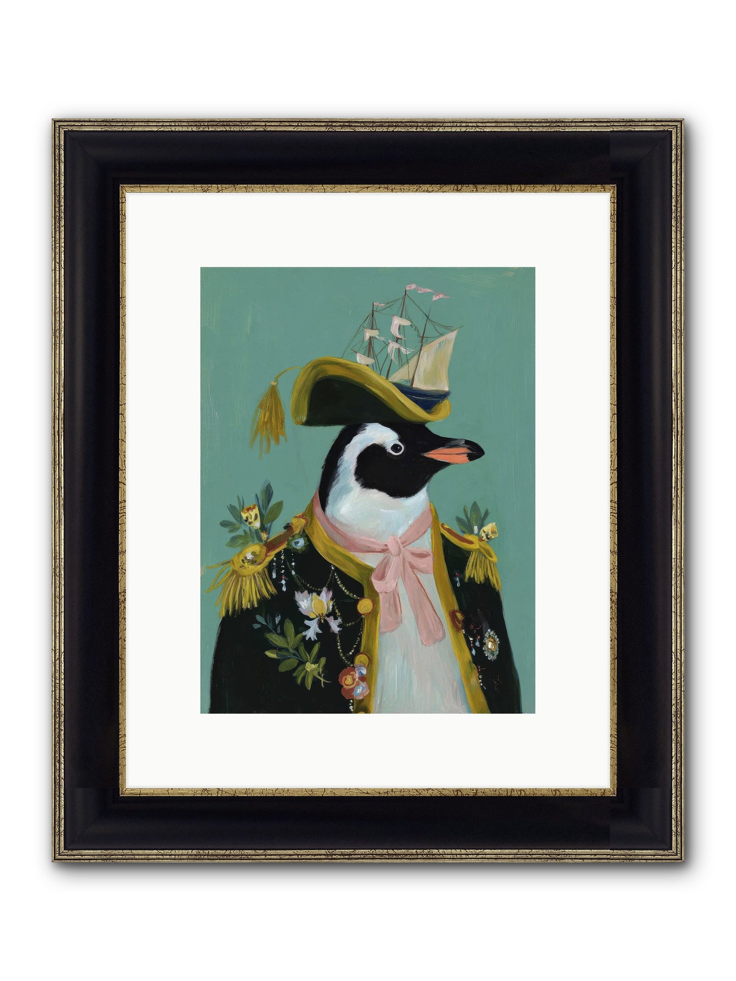 The Beguiling Promenade Framed Print - Black & Gold 9x12