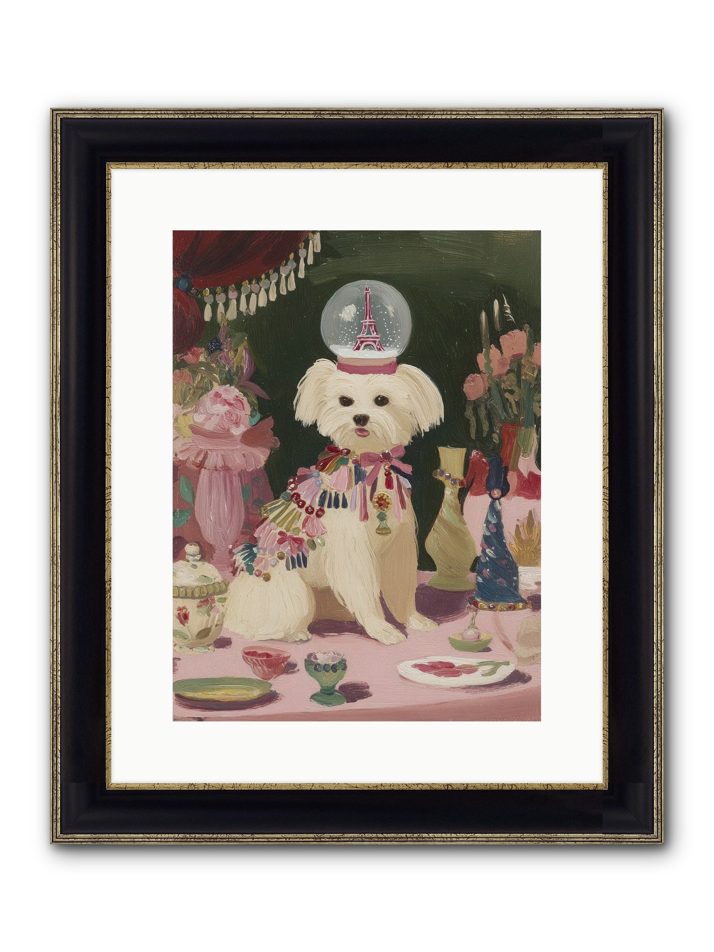 The Beguiling Tableau Framed Print - Black & Gold 12x16
