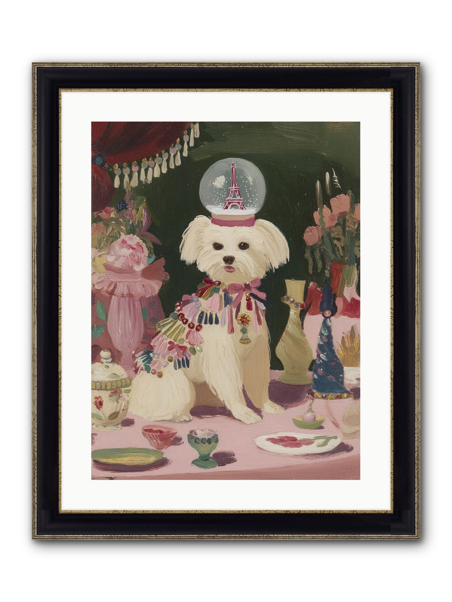 The Beguiling Tableau Framed Print - Black & Gold 18x24