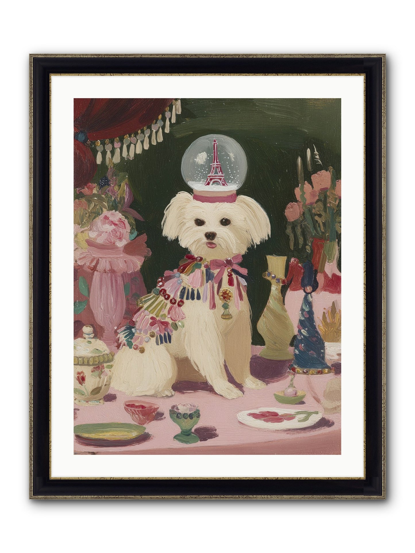 The Beguiling Tableau Framed Print - Black & Gold 24x32