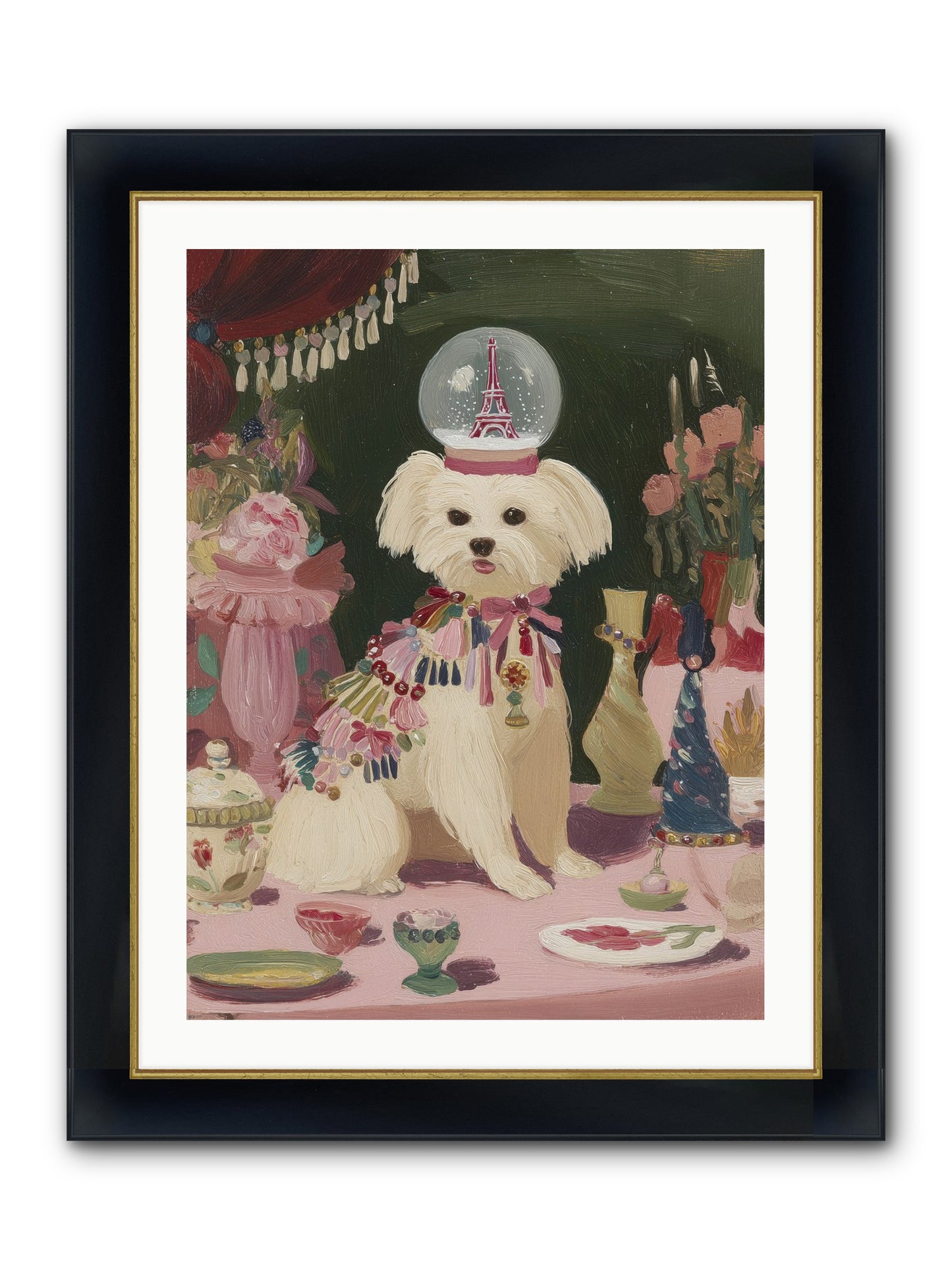 The Beguiling Tableau Framed Print - Wide Black w/Gold 24x32