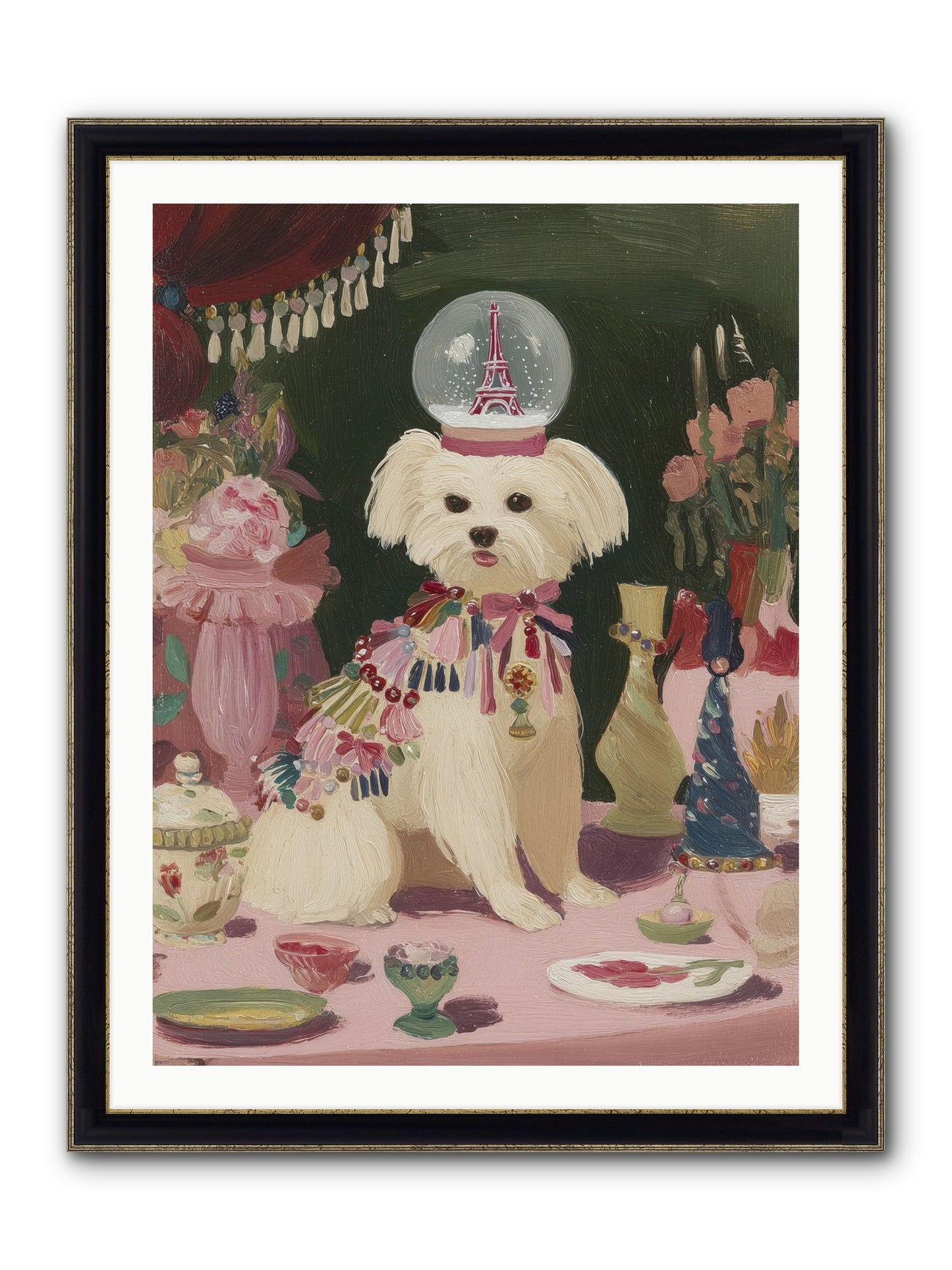 The Beguiling Tableau Framed Print - Black & Gold 30x40
