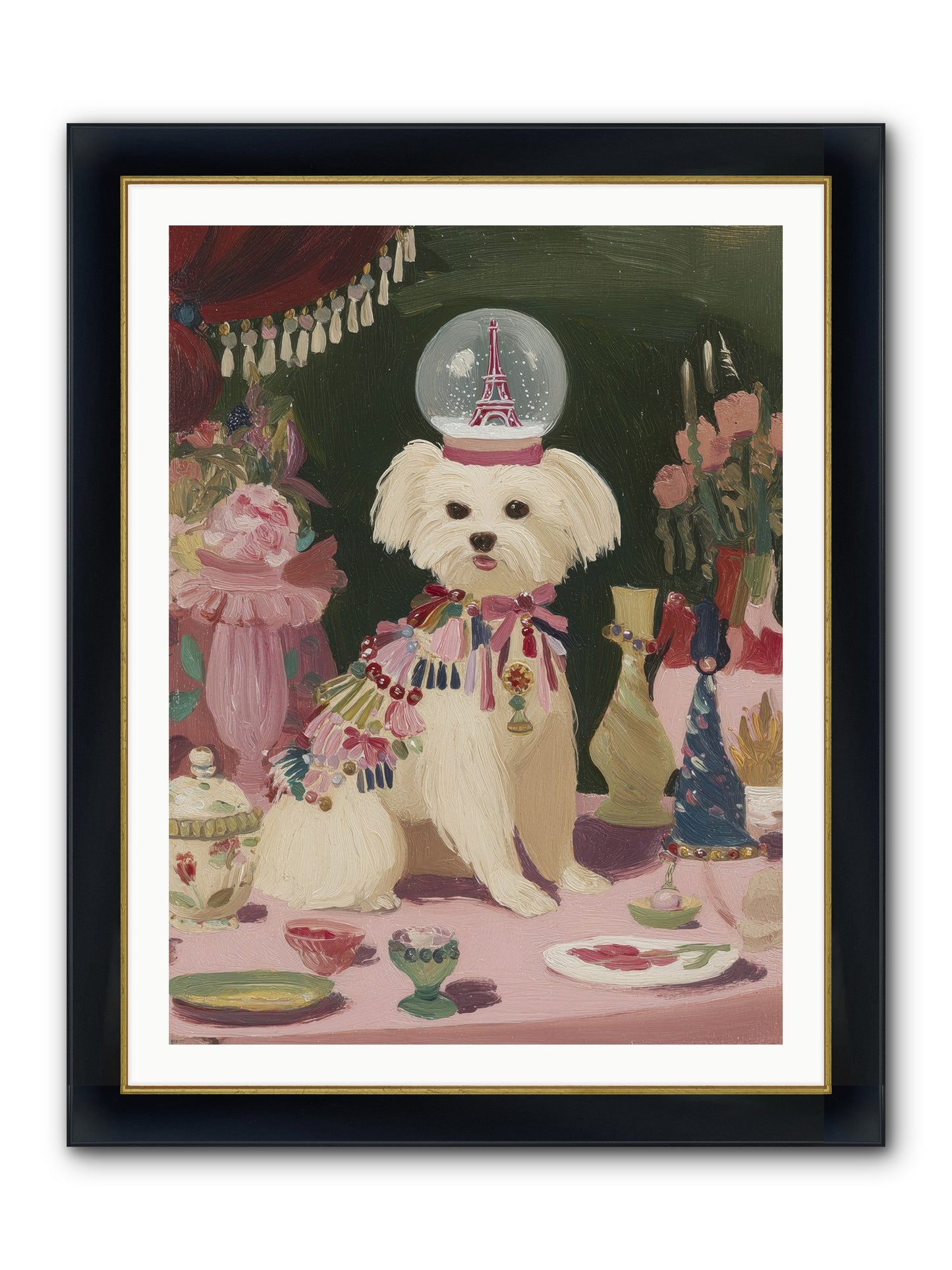 The Beguiling Tableau Framed Print - Wide Black w/Gold 30x40