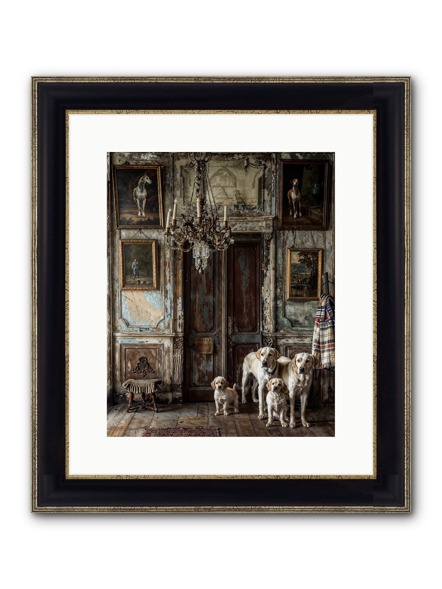 The Bespoke Leash Club Framed Print - Black & Gold 12x15