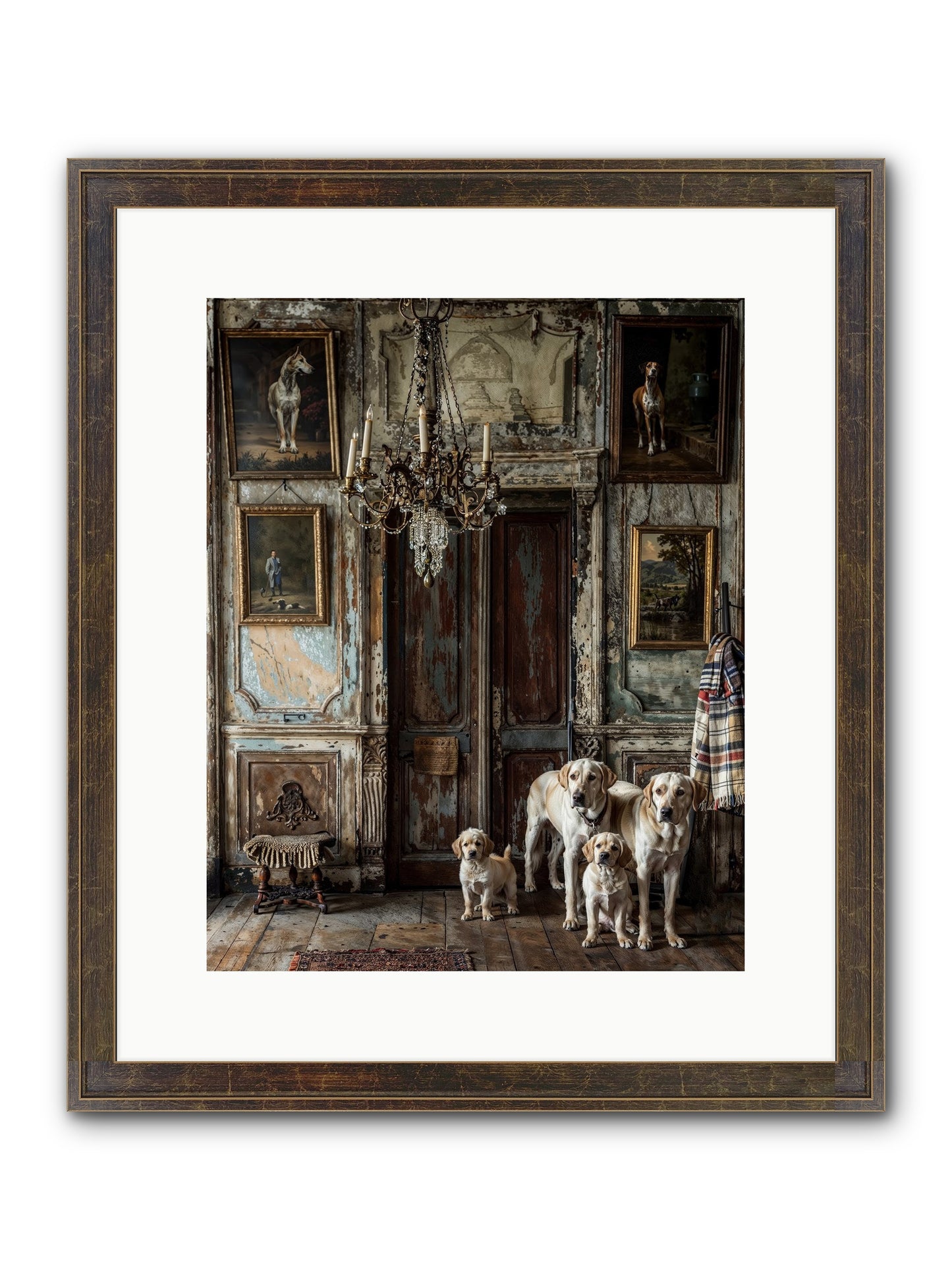 The Bespoke Leash Club Framed Print - Slimwoods Black/Gold 12x15