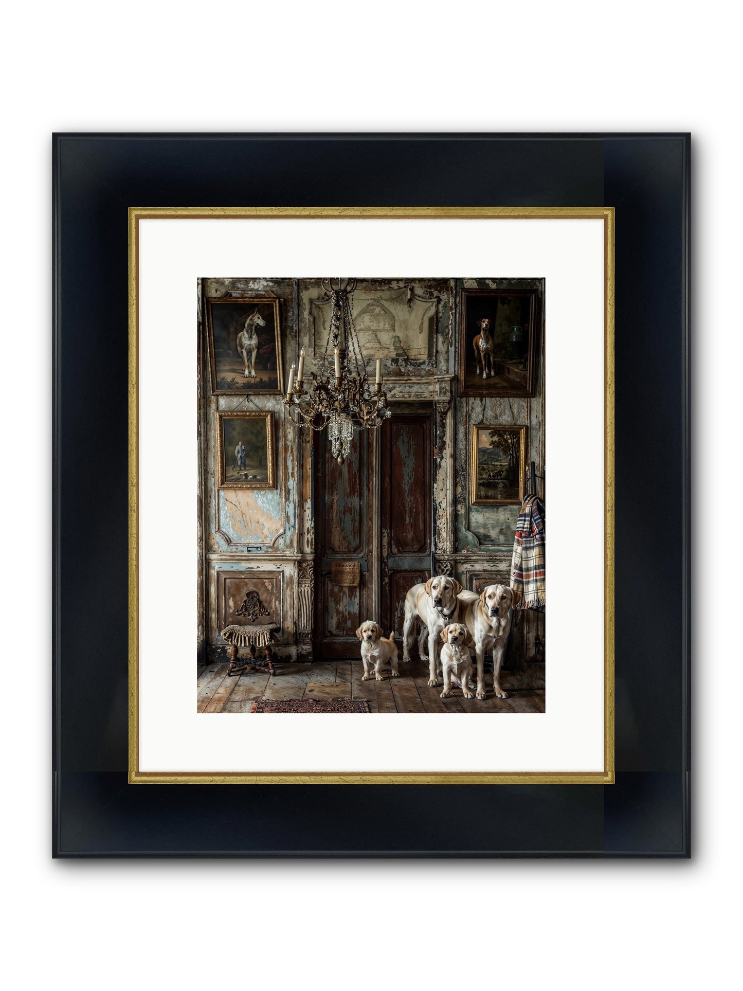 The Bespoke Leash Club Framed Print - Wide Black w/Gold 12x15
