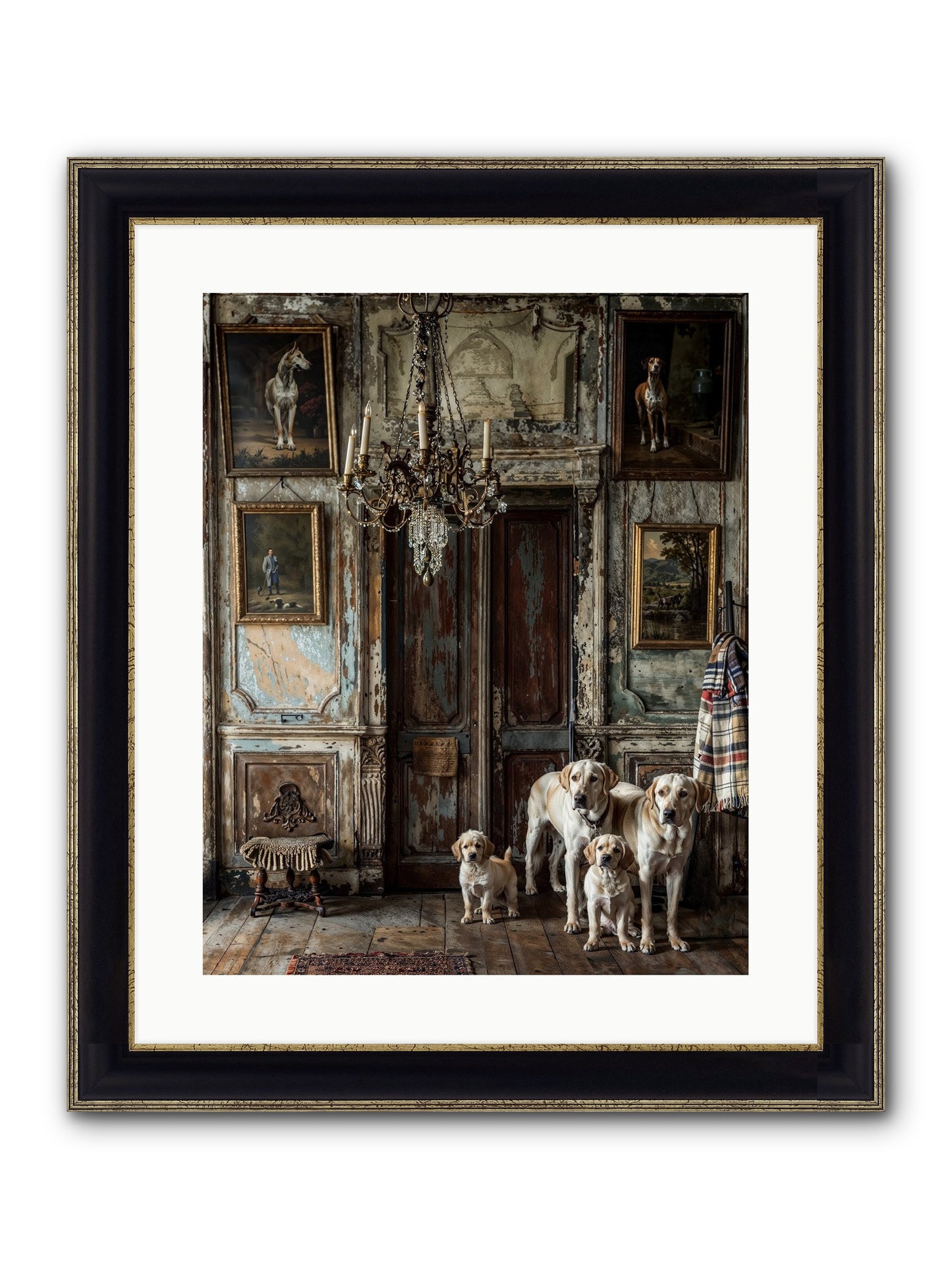 The Bespoke Leash Club Framed Print - Black & Gold 16x20