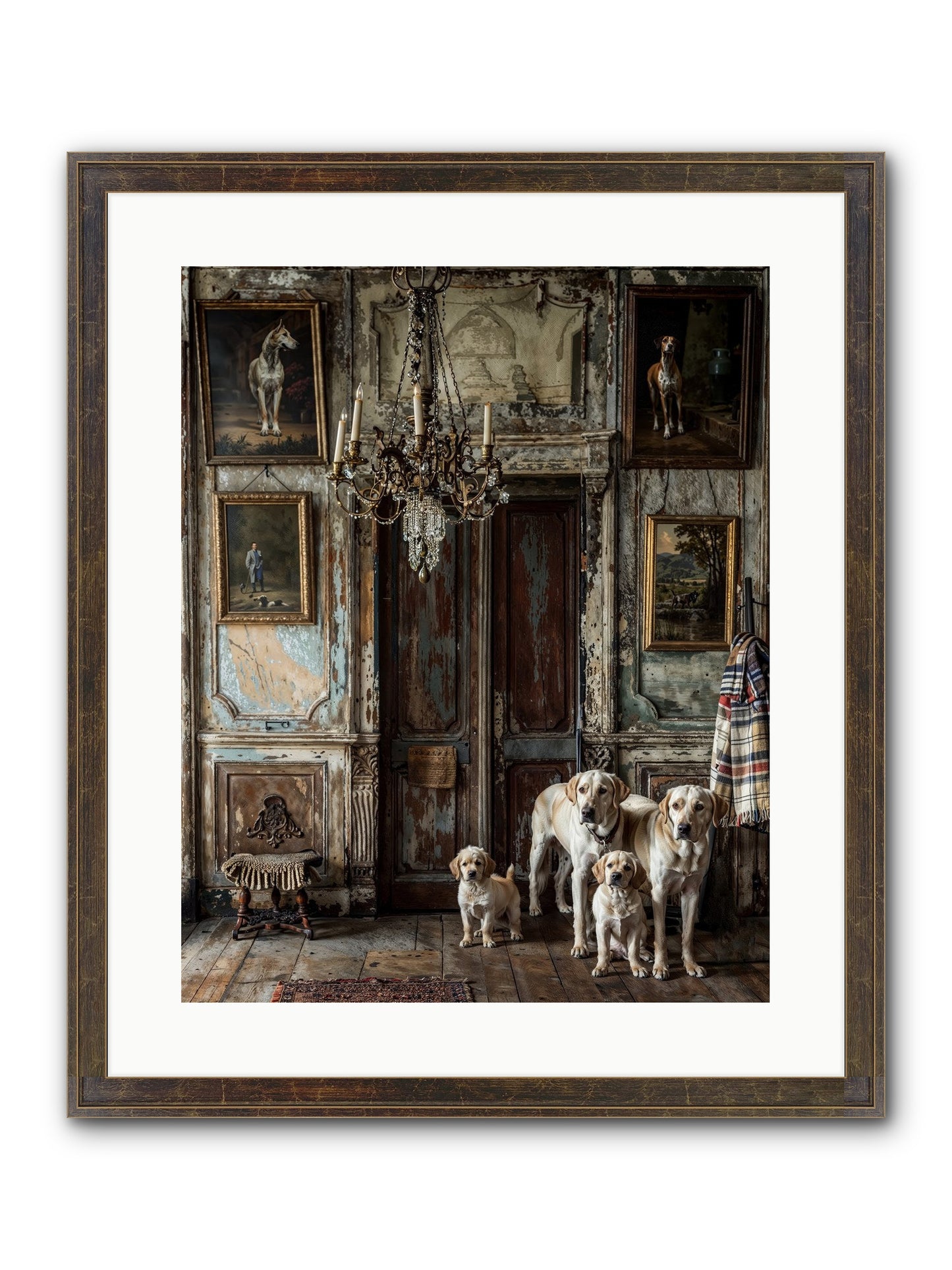 The Bespoke Leash Club Framed Print - Slimwoods Black/Gold 16x20