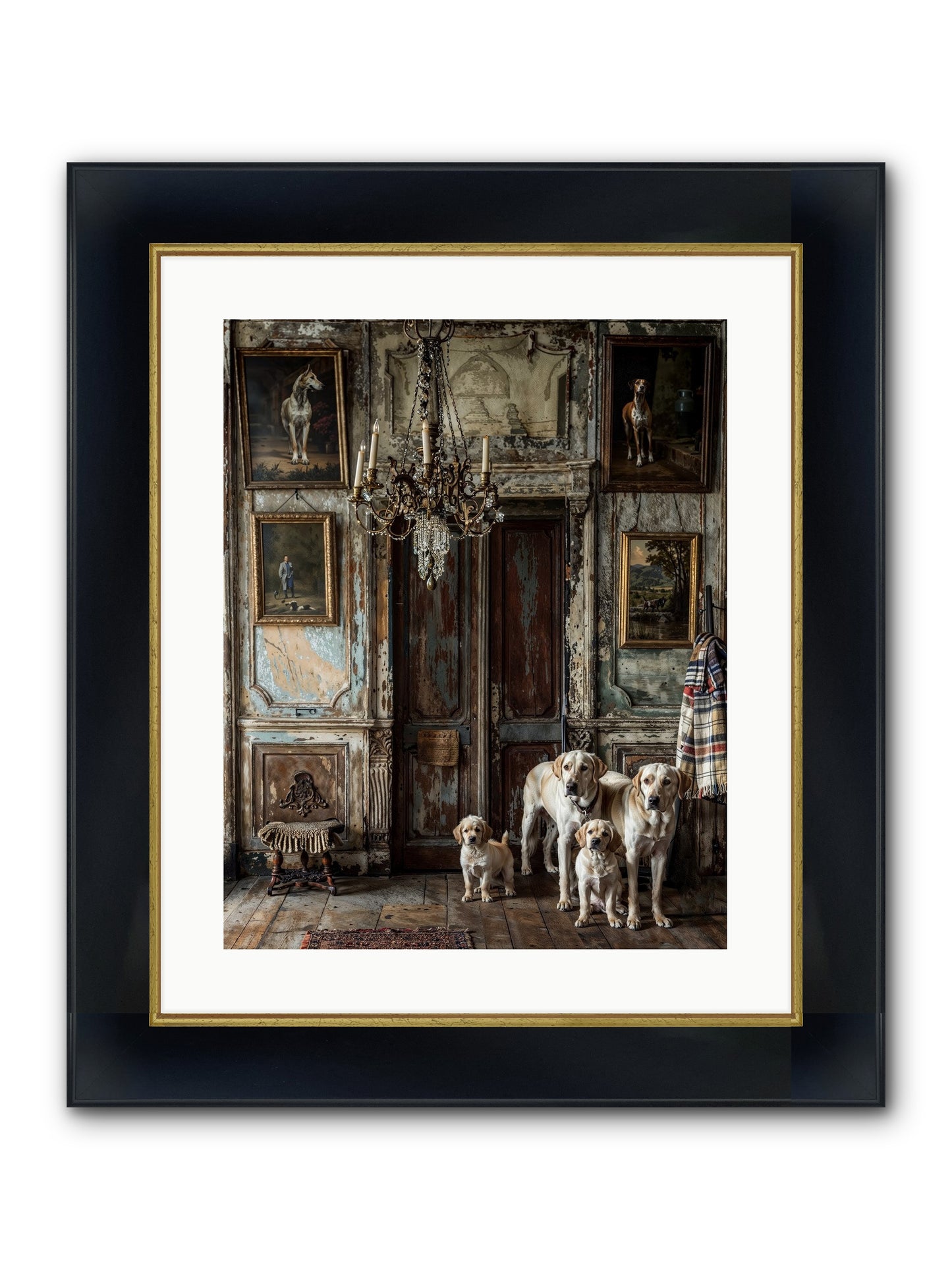 The Bespoke Leash Club Framed Print - Wide Black w/Gold 16x20