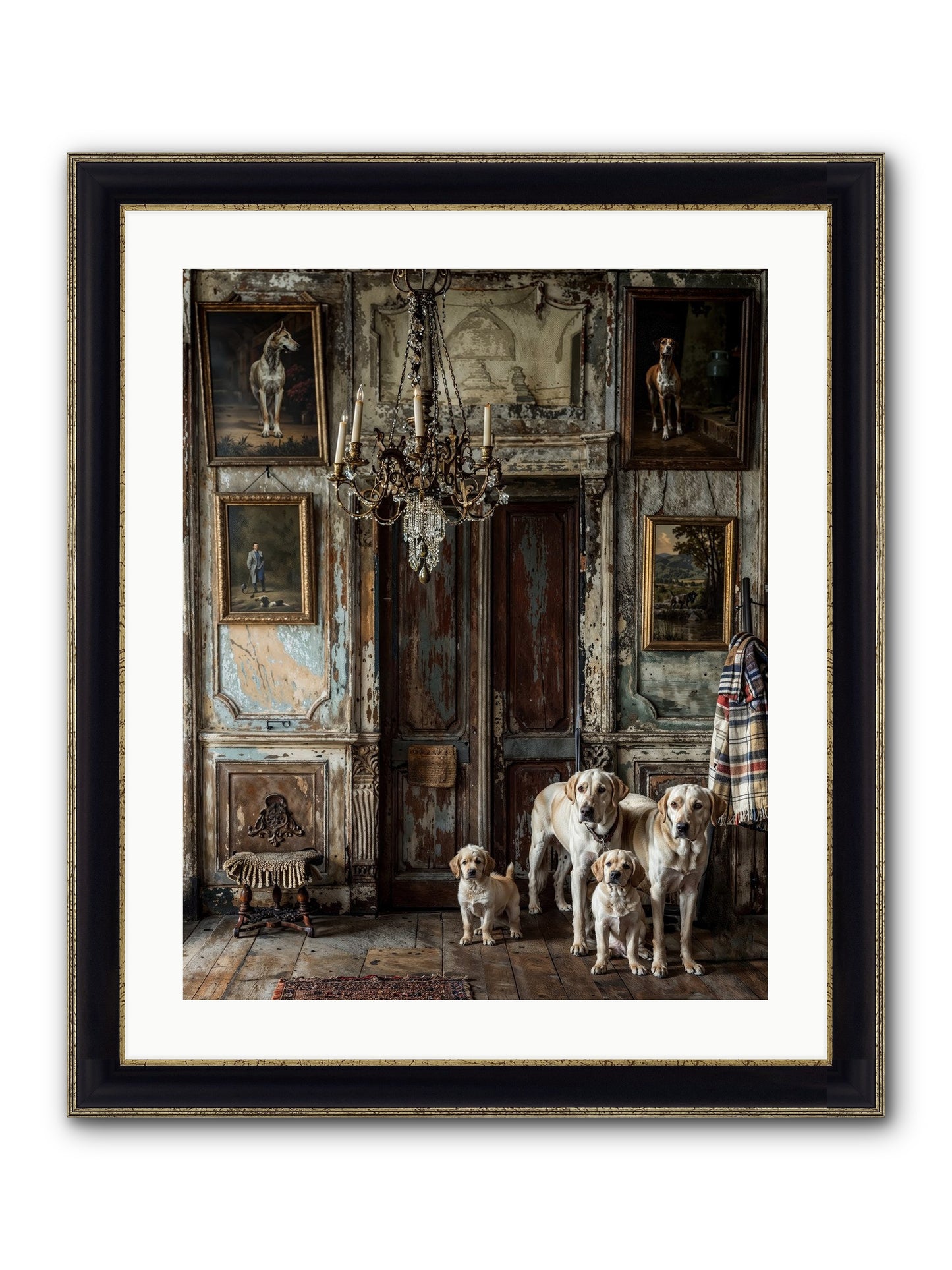 The Bespoke Leash Club Framed Print - Black & Gold 20x25