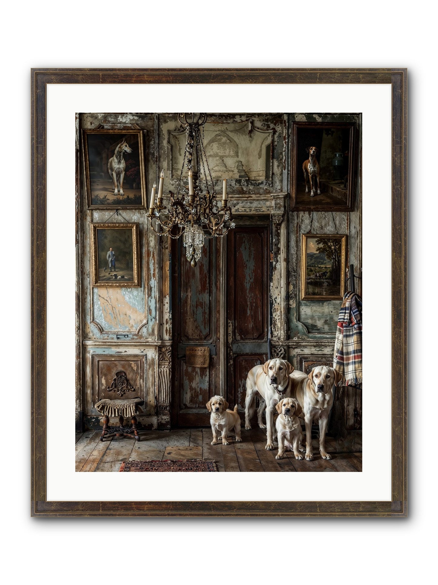 The Bespoke Leash Club Framed Print - Slimwoods Black/Gold 20x25